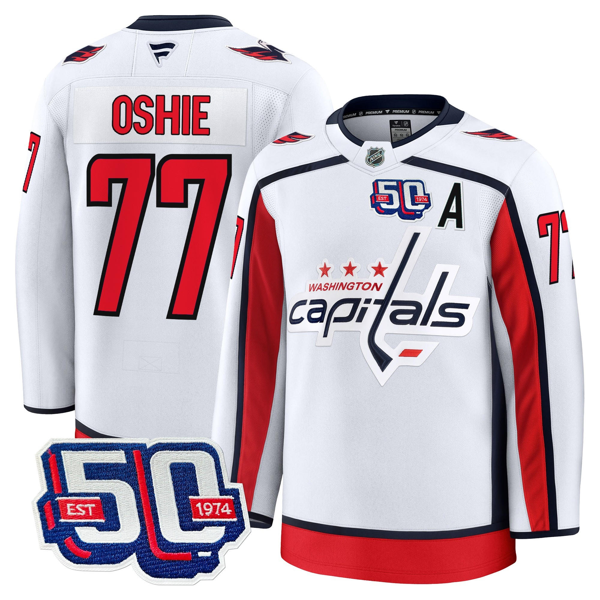 Men's Washington Capitals 50th Anniversary Premium Jersey - All Stitched - Image 6