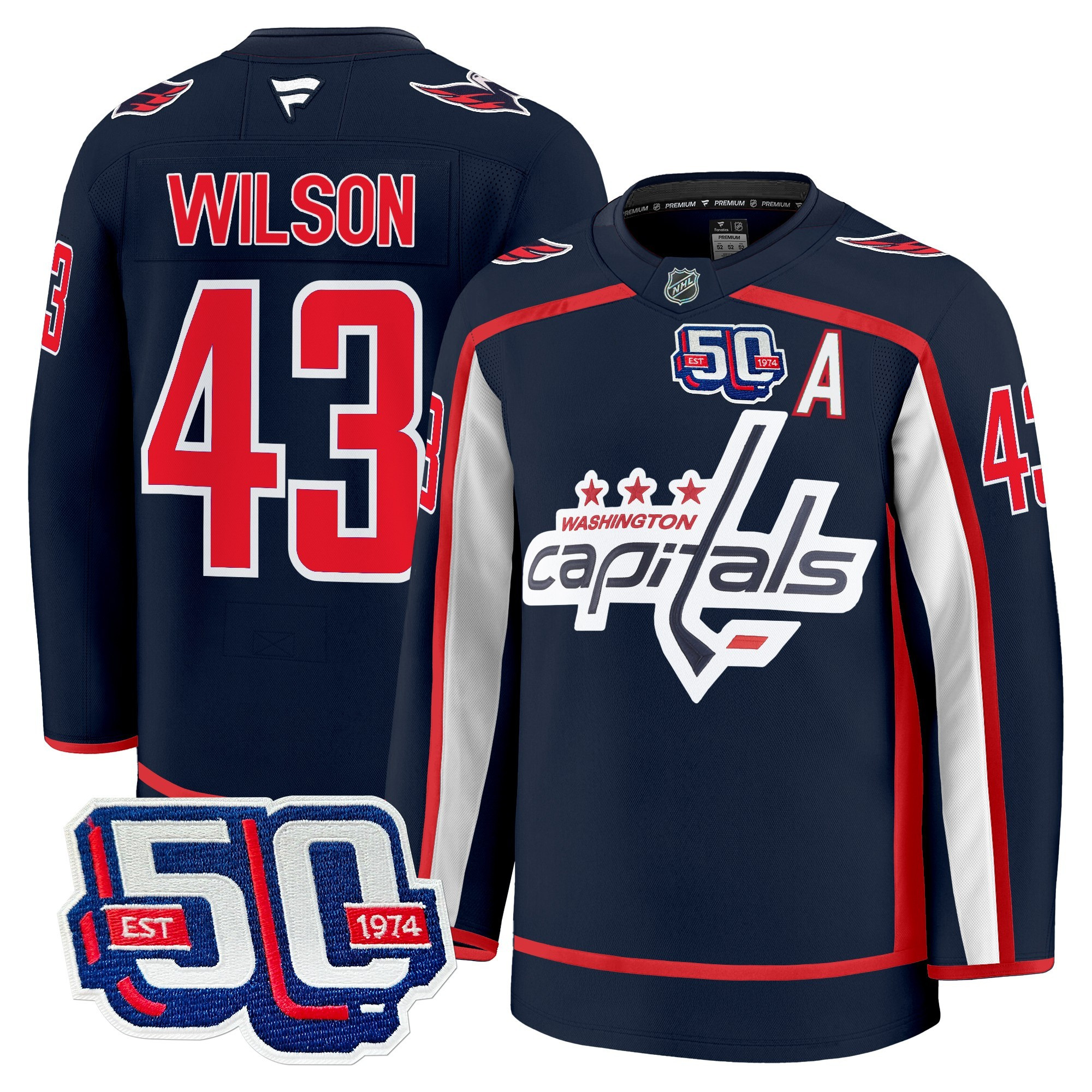 Men's Washington Capitals 50th Anniversary Premium Jersey - All Stitched - Image 26