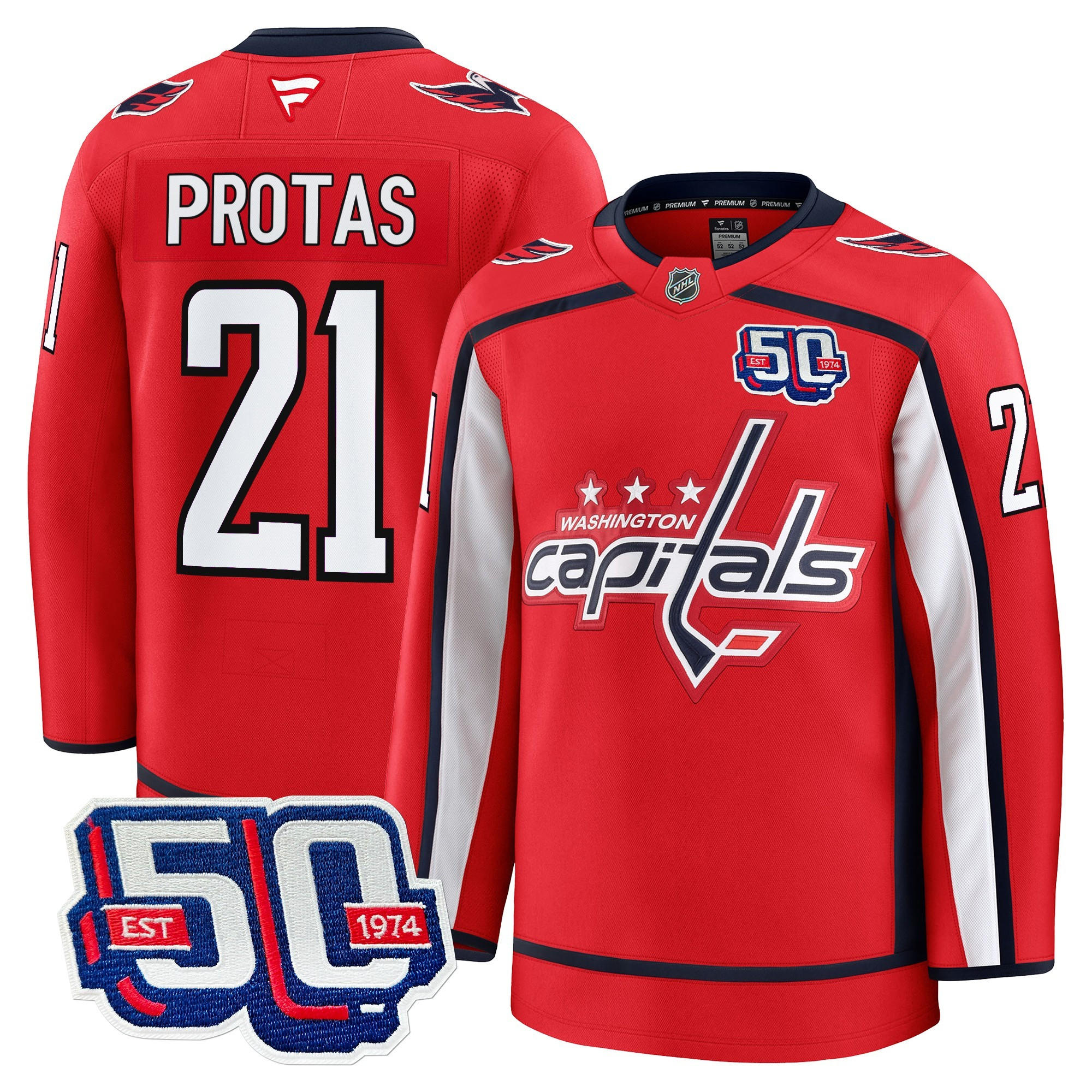 Men's Washington Capitals 50th Anniversary Premium Jersey - All Stitched - Image 11