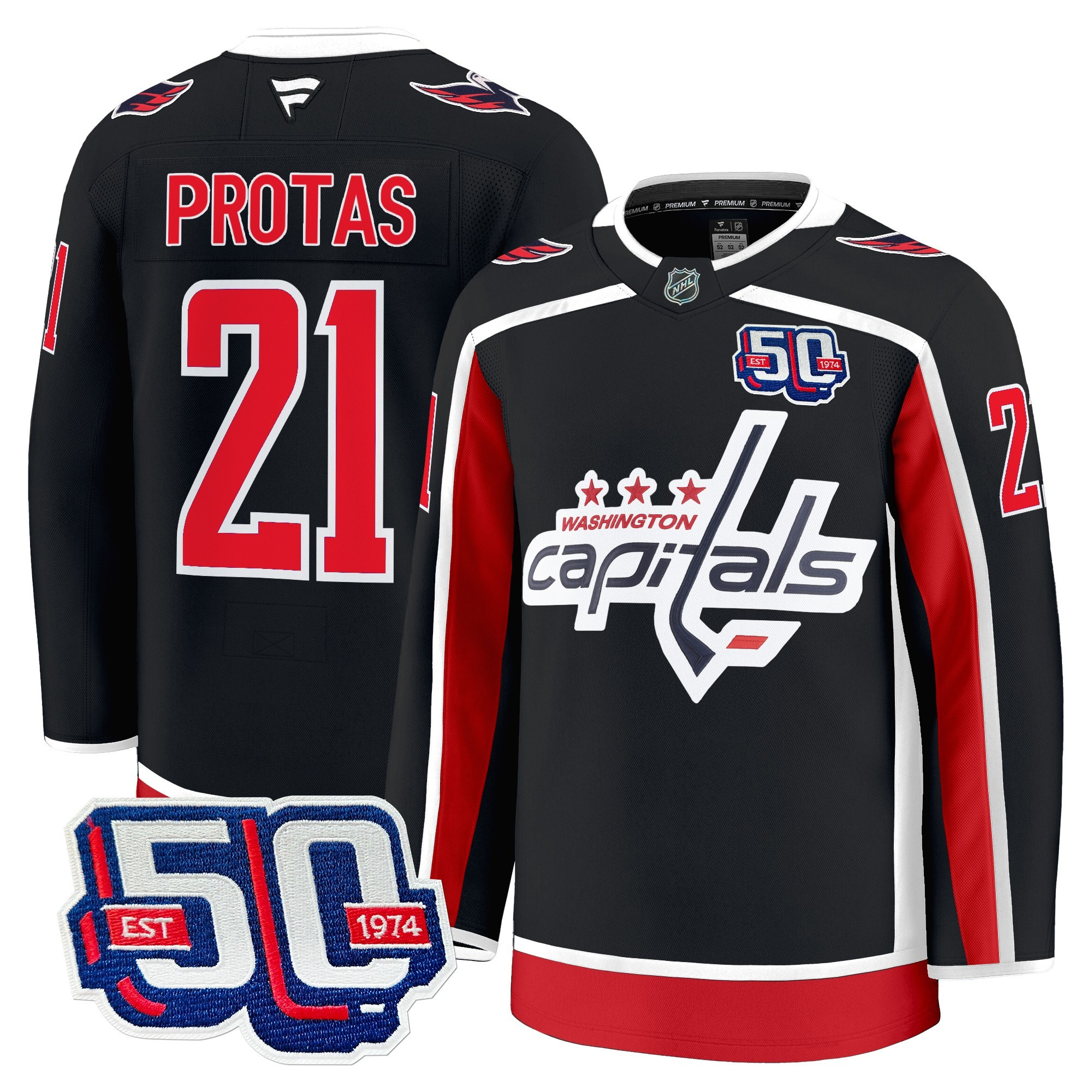 Men's Washington Capitals 50th Anniversary Premium Jersey - All Stitched - Image 18