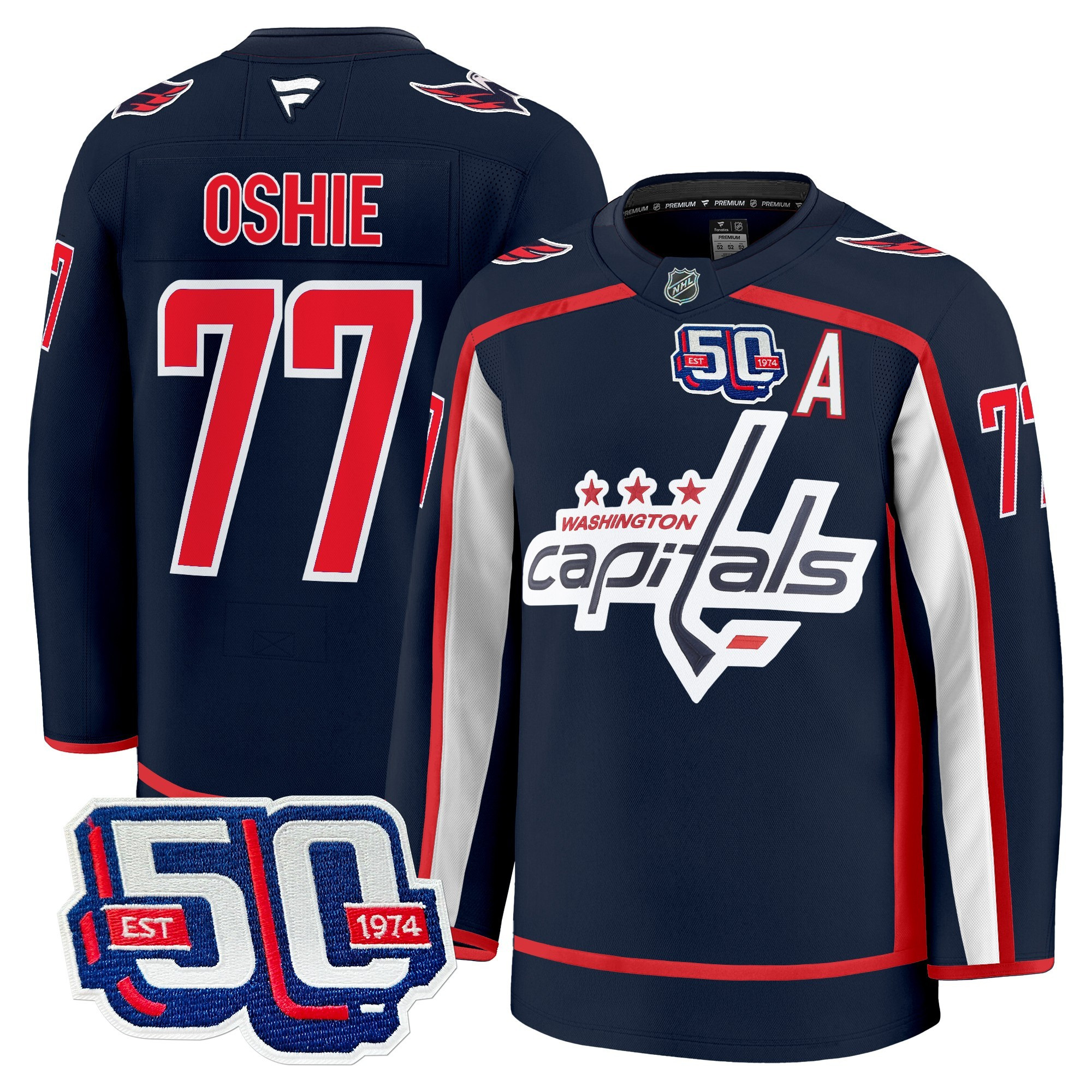 Men's Washington Capitals 50th Anniversary Premium Jersey - All Stitched - Image 27