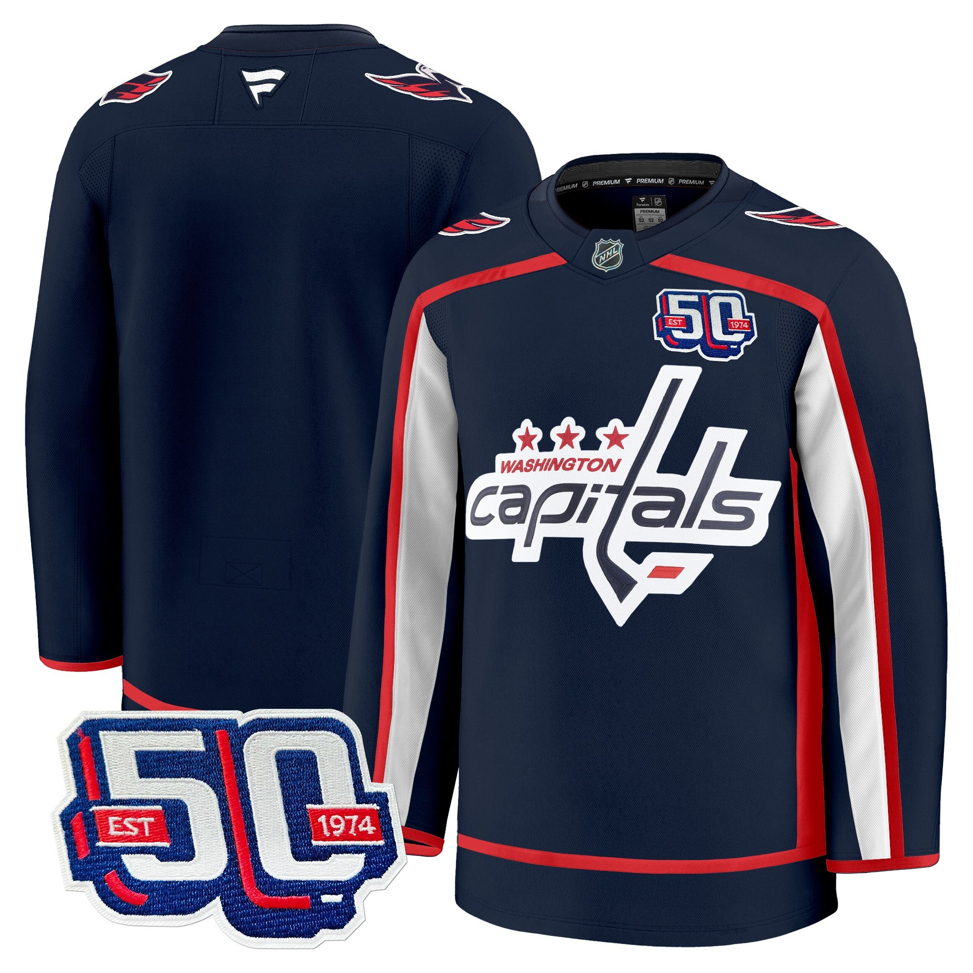 Men's Washington Capitals 50th Anniversary Premium Jersey - All Stitched - Image 28