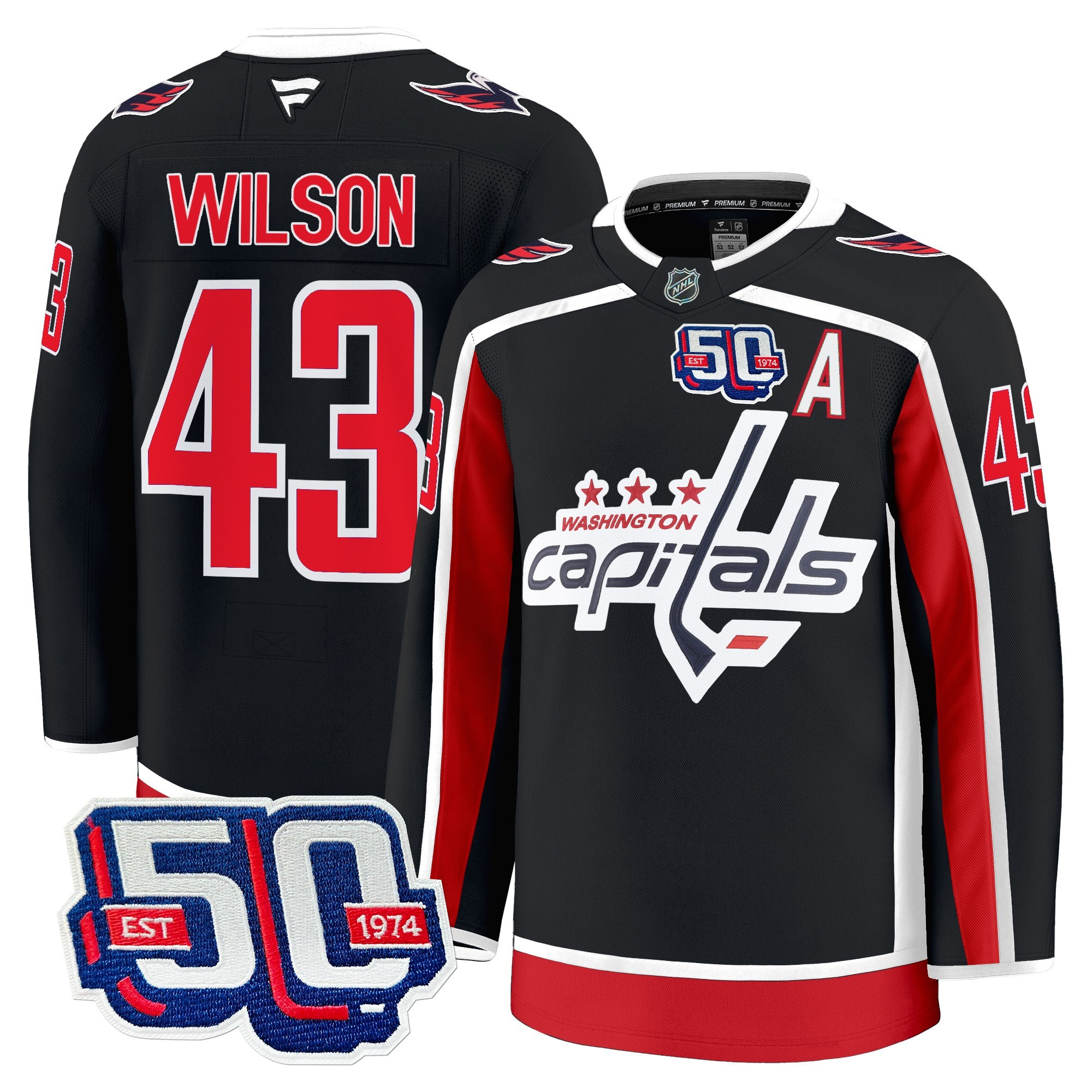 Men's Washington Capitals 50th Anniversary Premium Jersey - All Stitched - Image 19