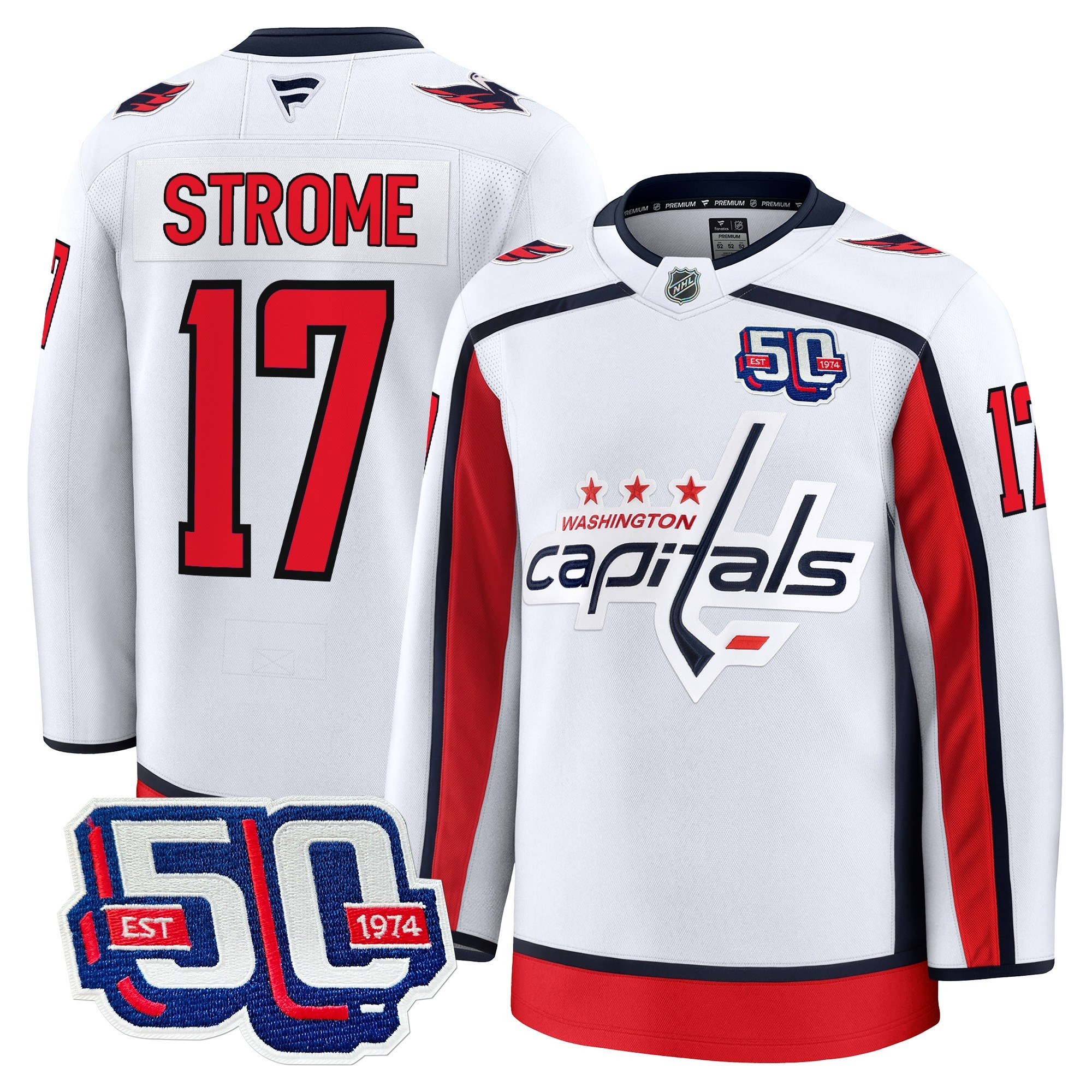 Men's Washington Capitals 50th Anniversary Premium Jersey - All Stitched - Image 2