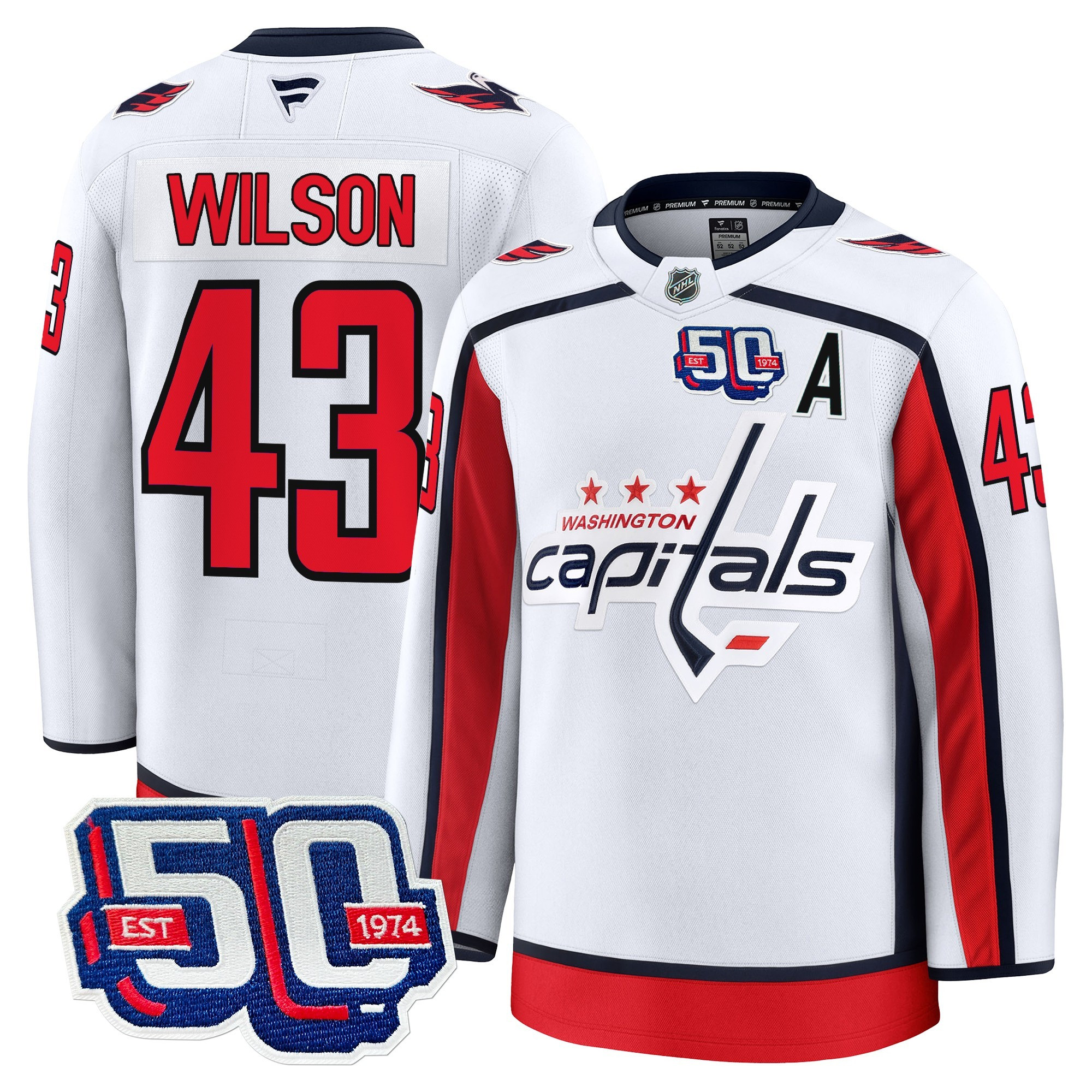 Men's Washington Capitals 50th Anniversary Premium Jersey - All Stitched - Image 5