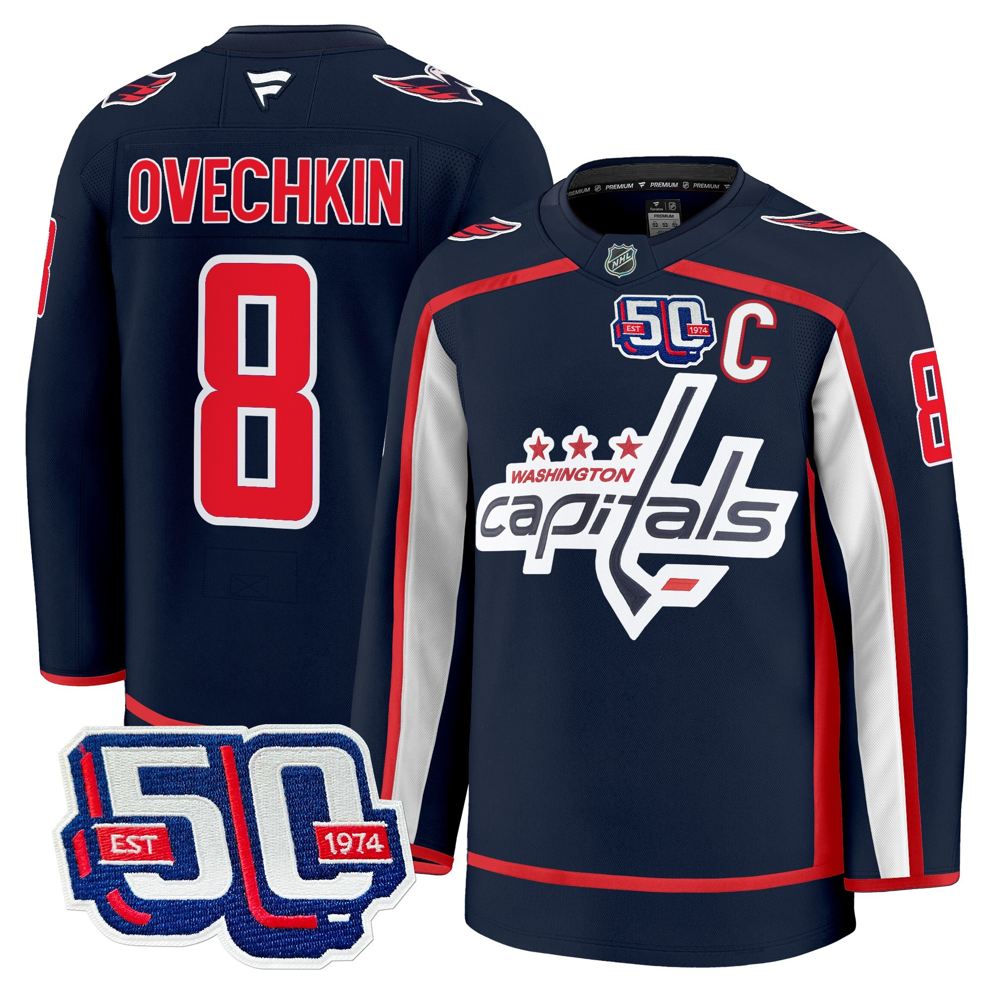 Men's Washington Capitals 50th Anniversary Premium Jersey - All Stitched - Image 22