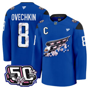 Men's Washington Capitals 50th Anniversary Cherry Blossom Premium Jersey - All Stitched
