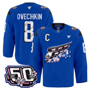 Men's Washington Capitals 50th Anniversary Cherry Blossom Pro Jersey - All Stitched