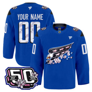 Washington Capitals 50th Anniversary Cherry Blossom Pro Custom Jersey - All Stitched