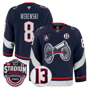 Men's Columbus Blue Jackets 2025 Stadium Series & #13 Johnny Gaudreau Patch Pro Jersey - All Stitched