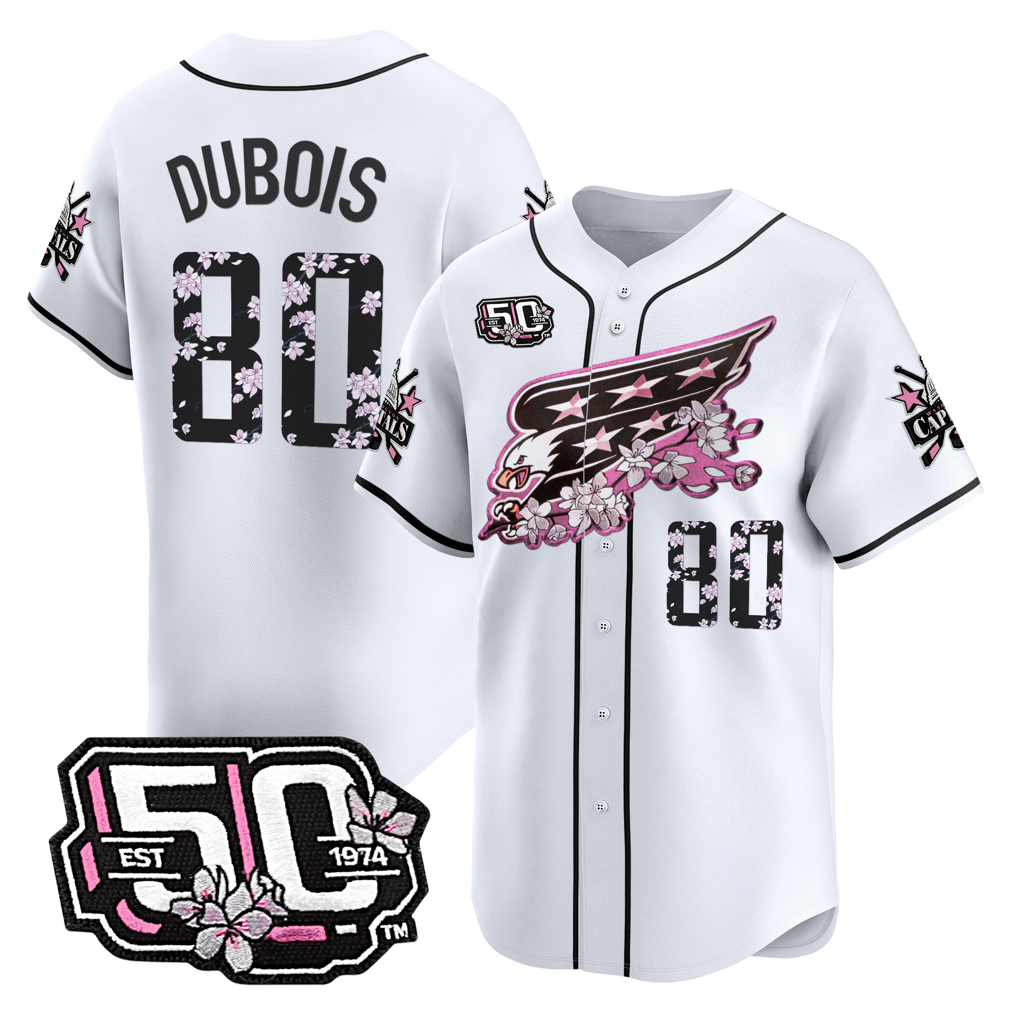 Men's 2025 Washington Capitals 50th Anniversary Cherry Blossom Style Vapor Premier Limited Jersey - All Stitched - Image 31