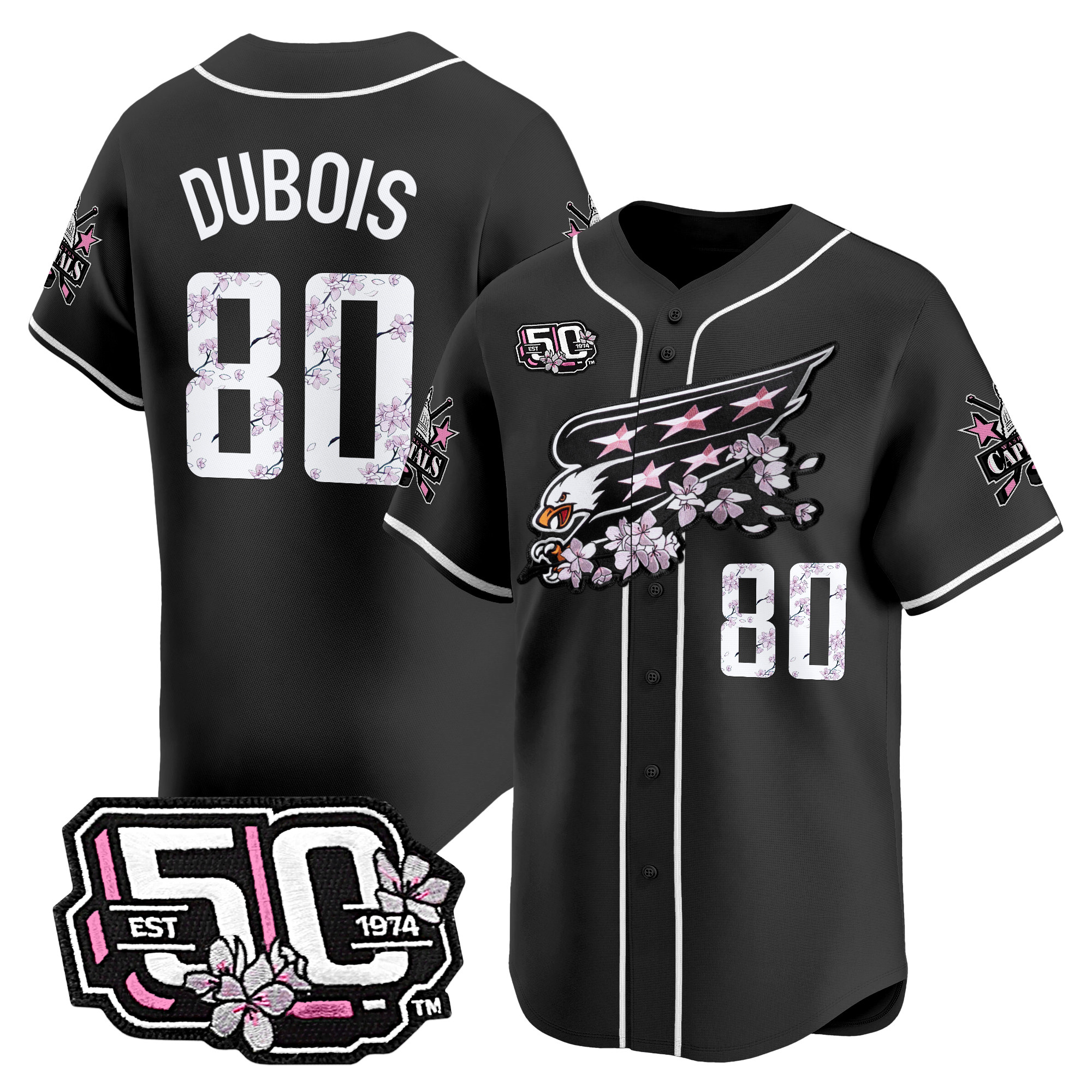 Men's 2025 Washington Capitals 50th Anniversary Cherry Blossom Style Vapor Premier Limited Jersey - All Stitched - Image 10