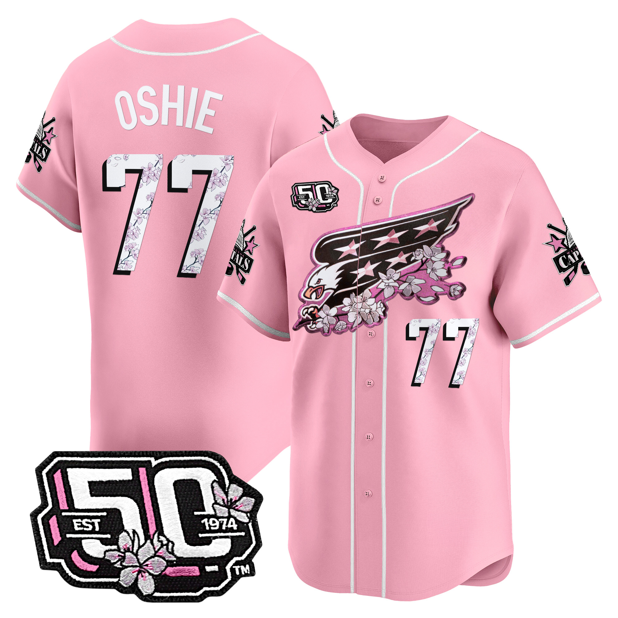 Men's 2025 Washington Capitals 50th Anniversary Cherry Blossom Style Vapor Premier Limited Jersey - All Stitched - Image 27