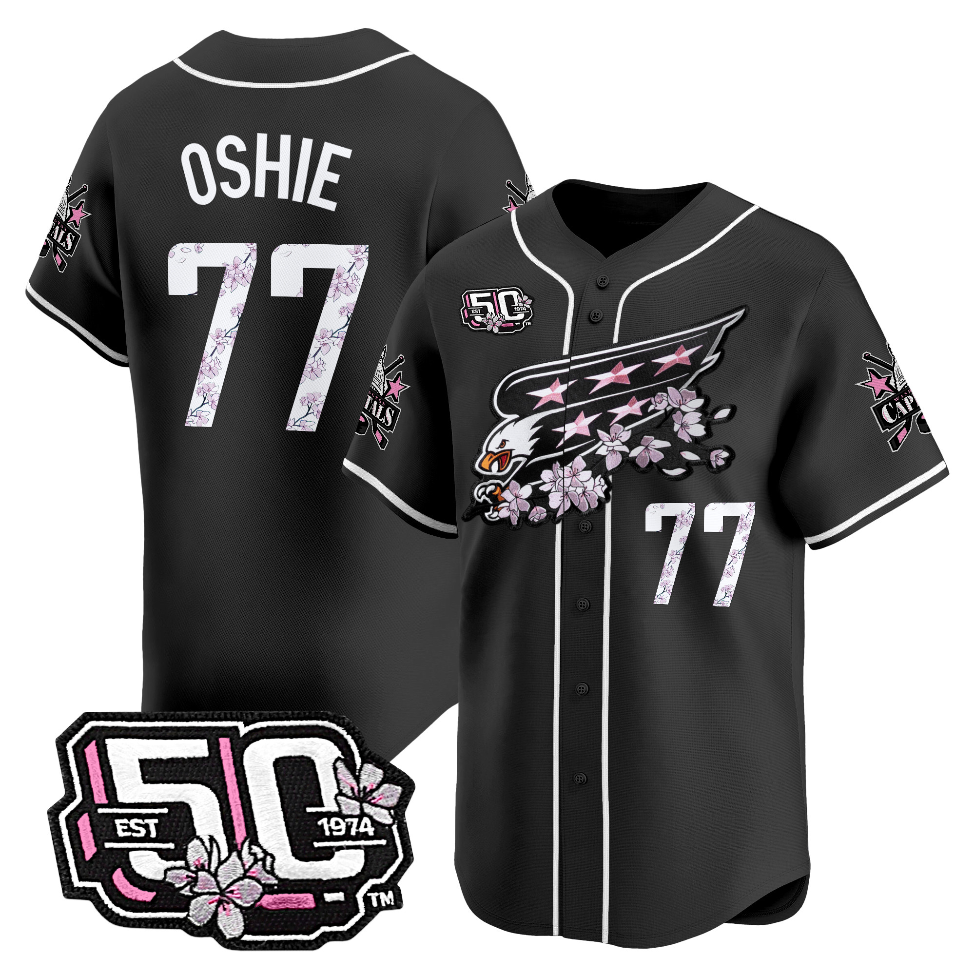 Men's 2025 Washington Capitals 50th Anniversary Cherry Blossom Style Vapor Premier Limited Jersey - All Stitched - Image 13