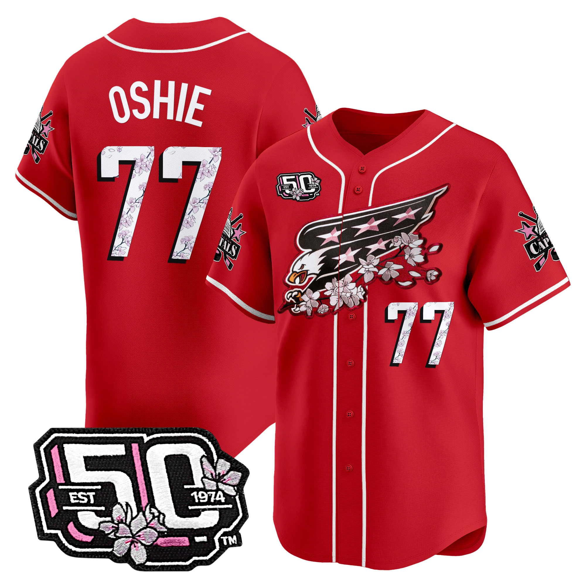 Men's 2025 Washington Capitals 50th Anniversary Cherry Blossom Style Vapor Premier Limited Jersey - All Stitched - Image 20