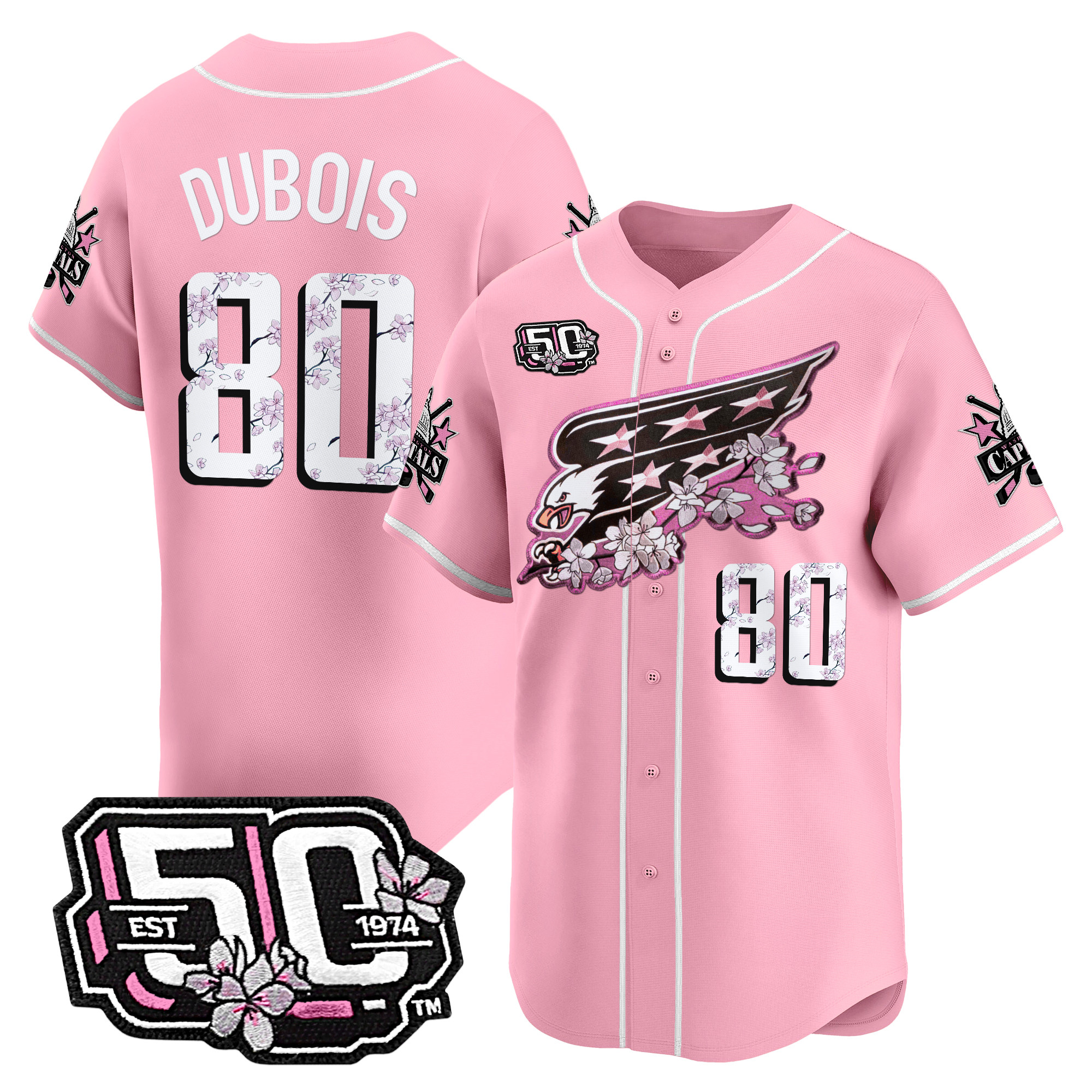 Men's 2025 Washington Capitals 50th Anniversary Cherry Blossom Style Vapor Premier Limited Jersey - All Stitched - Image 24