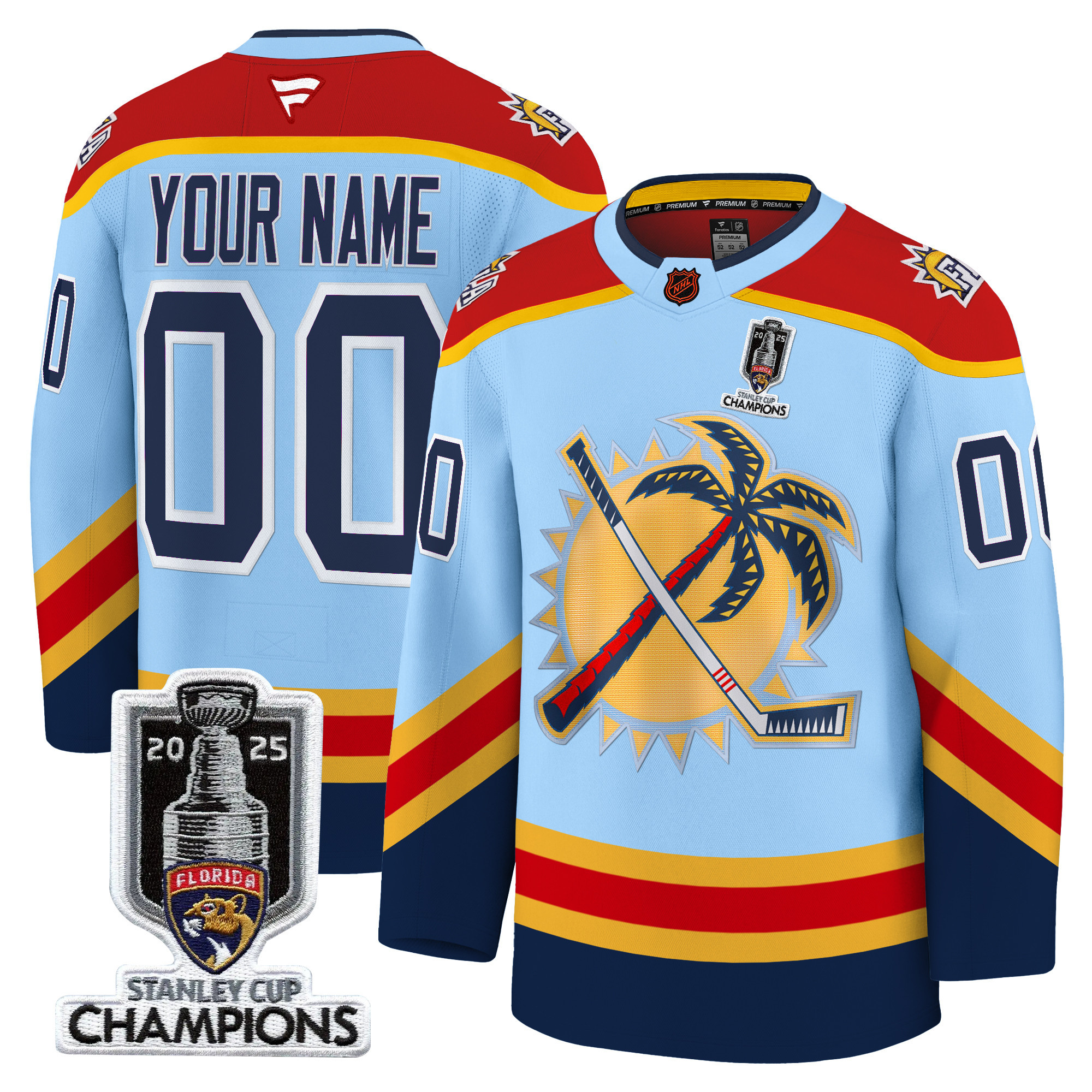Florida Panthers 2025 Stanley Cup Champions Premium Custom Jersey - All Stitched - Image 3