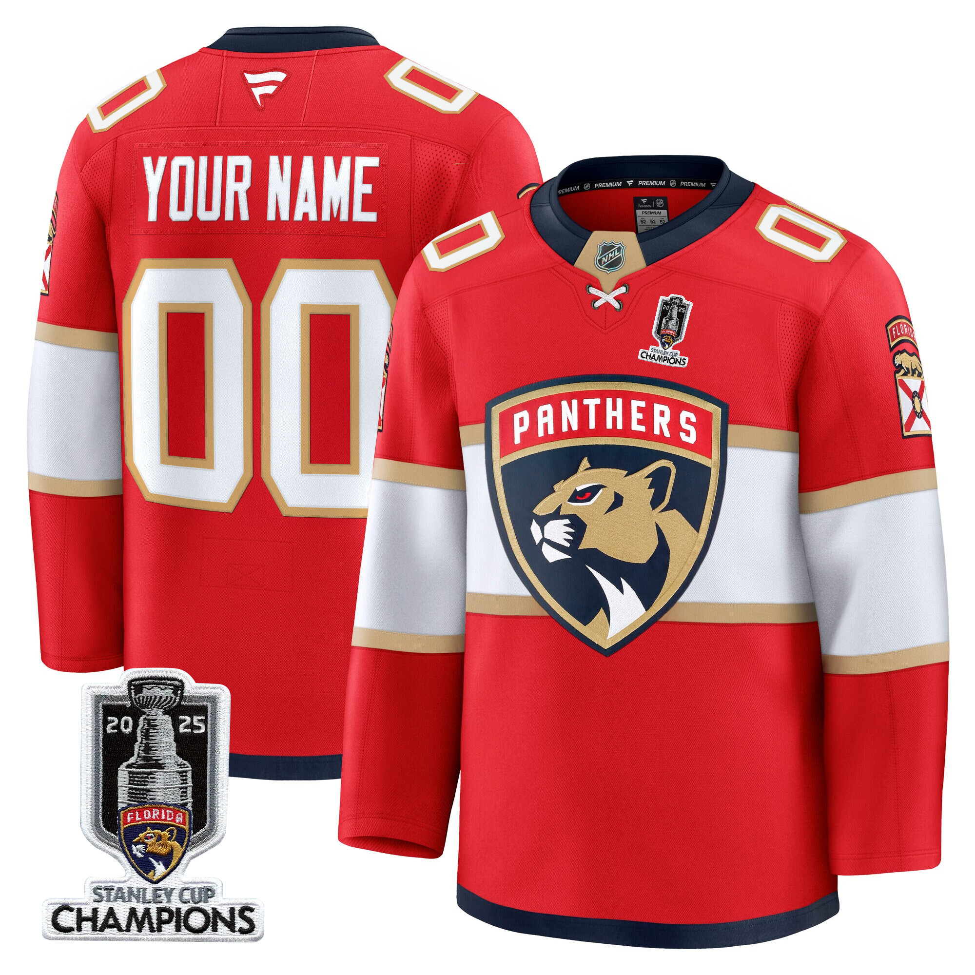 Florida Panthers 2025 Stanley Cup Champions Premium Custom Jersey - All Stitched - Image 2