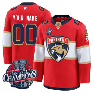 Florida Panthers 2025 Stanley Cup Back To Back Champions Premium Custom Jersey - All Stitched