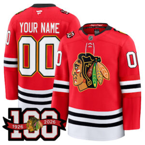 Chicago Blackhawks 100th Anniversary Premium Custom Jersey - All Stitched