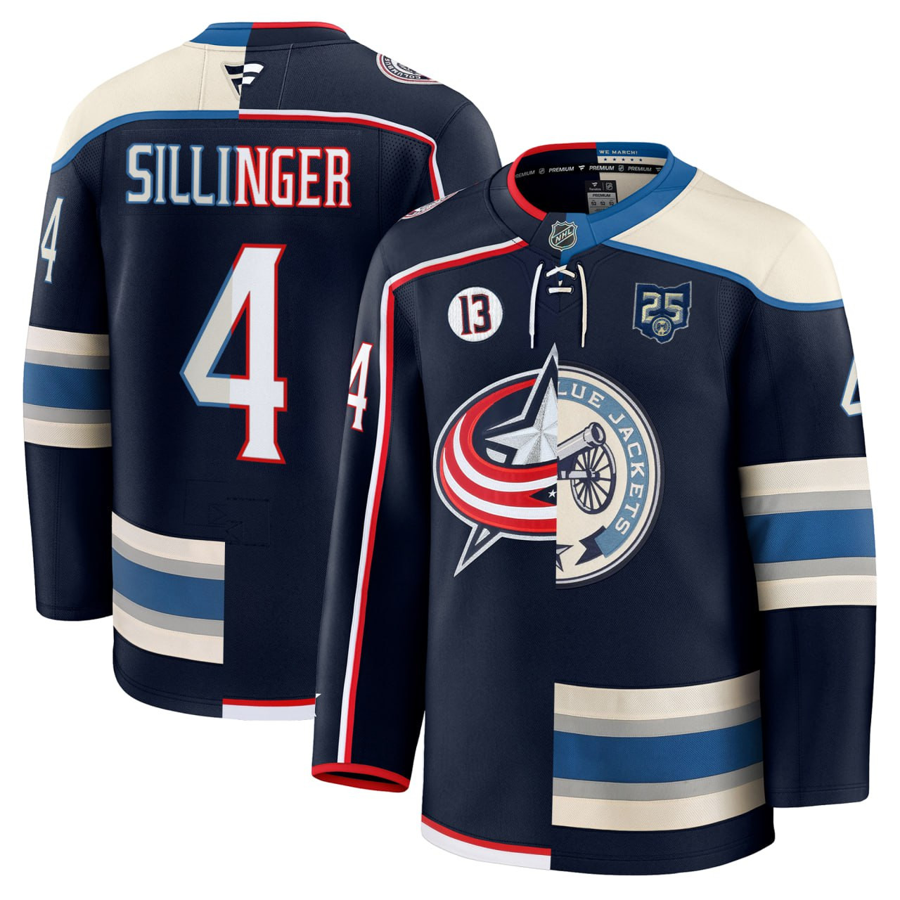 Columbus Blue Jackets Split #13 Johnny Gaudreau Patch Jersey - All Stitched - Image 2