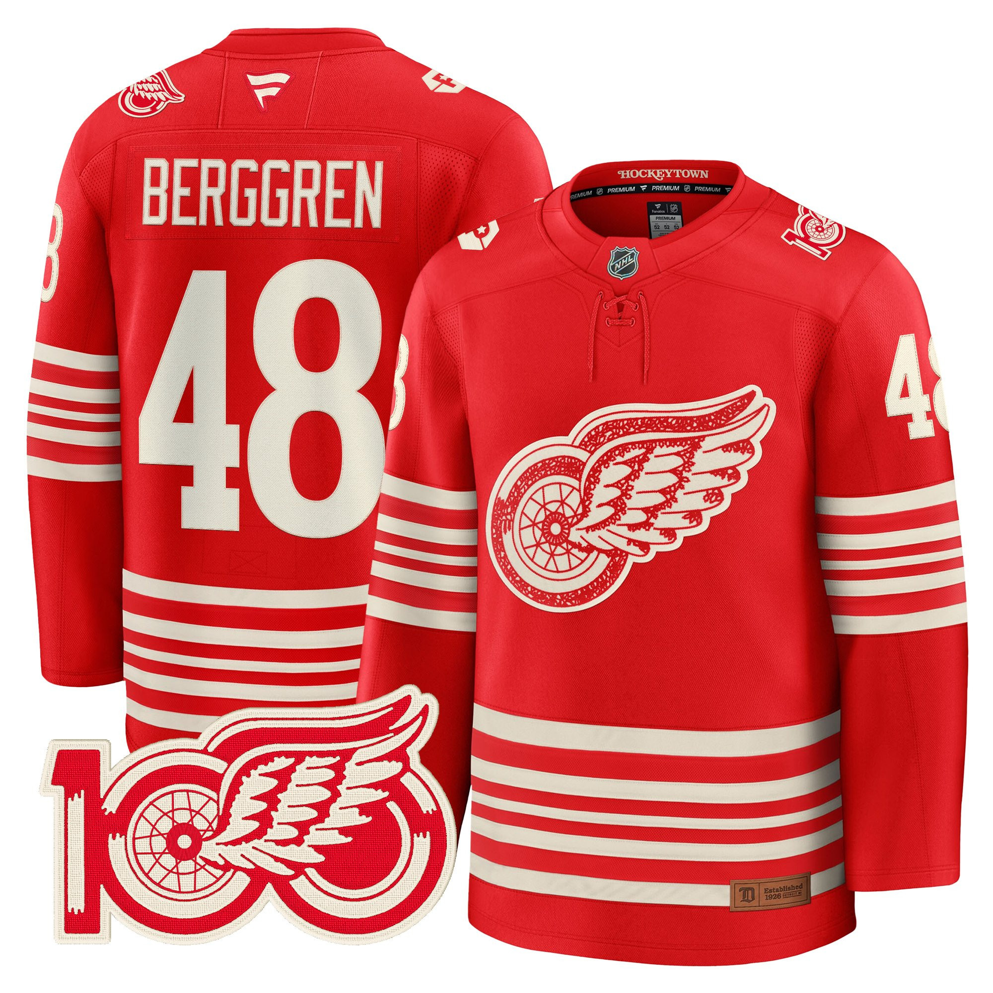 Detroit Red Wings Centennial Season Premium Jersey - All Stitched - Image 7