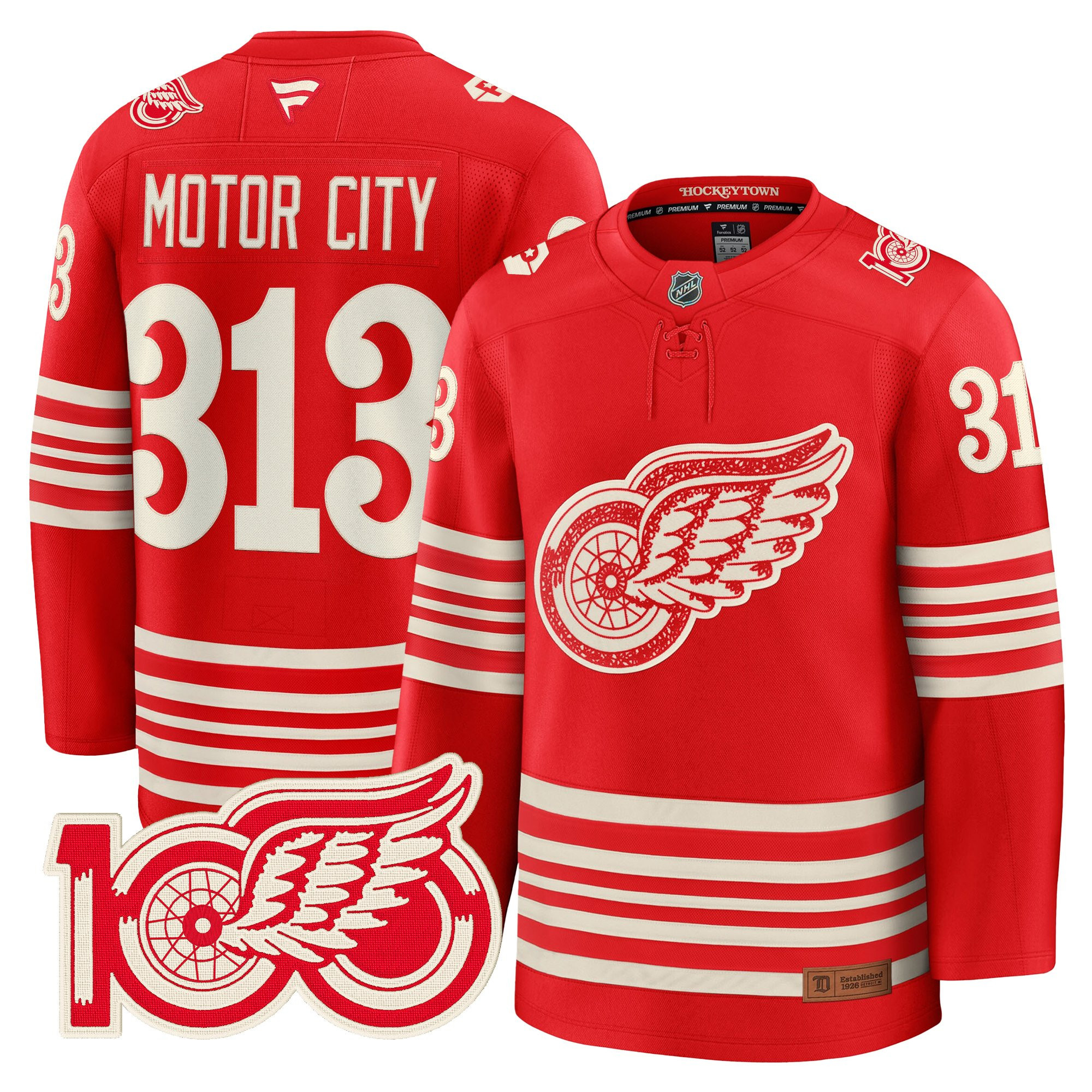Detroit Red Wings Centennial Season Premium Jersey - All Stitched - Image 2