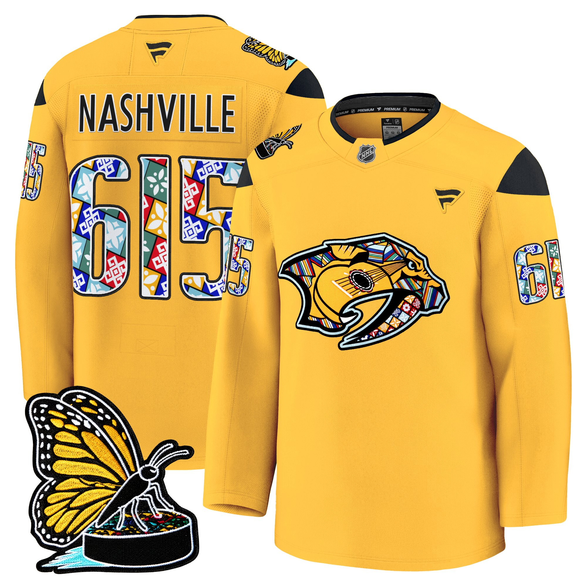 Men's Nashville Predators 2025 Hispanic Music Heritage Night Premium Jersey - All Stitched - Image 11