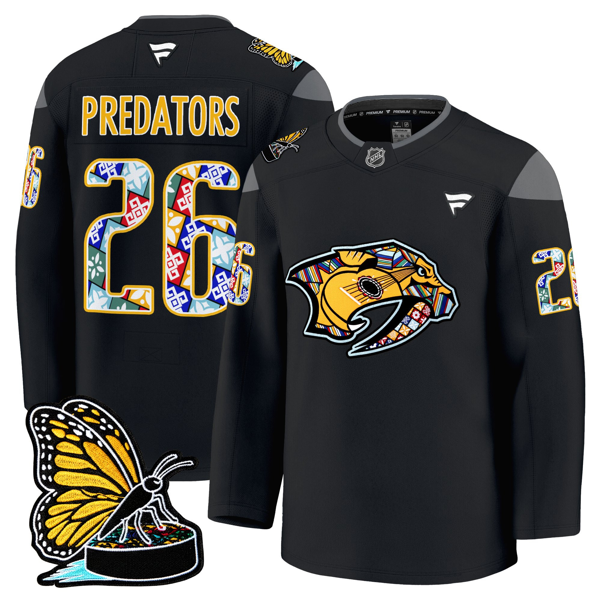 Men's Nashville Predators 2025 Hispanic Music Heritage Night Premium Jersey - All Stitched - Image 8