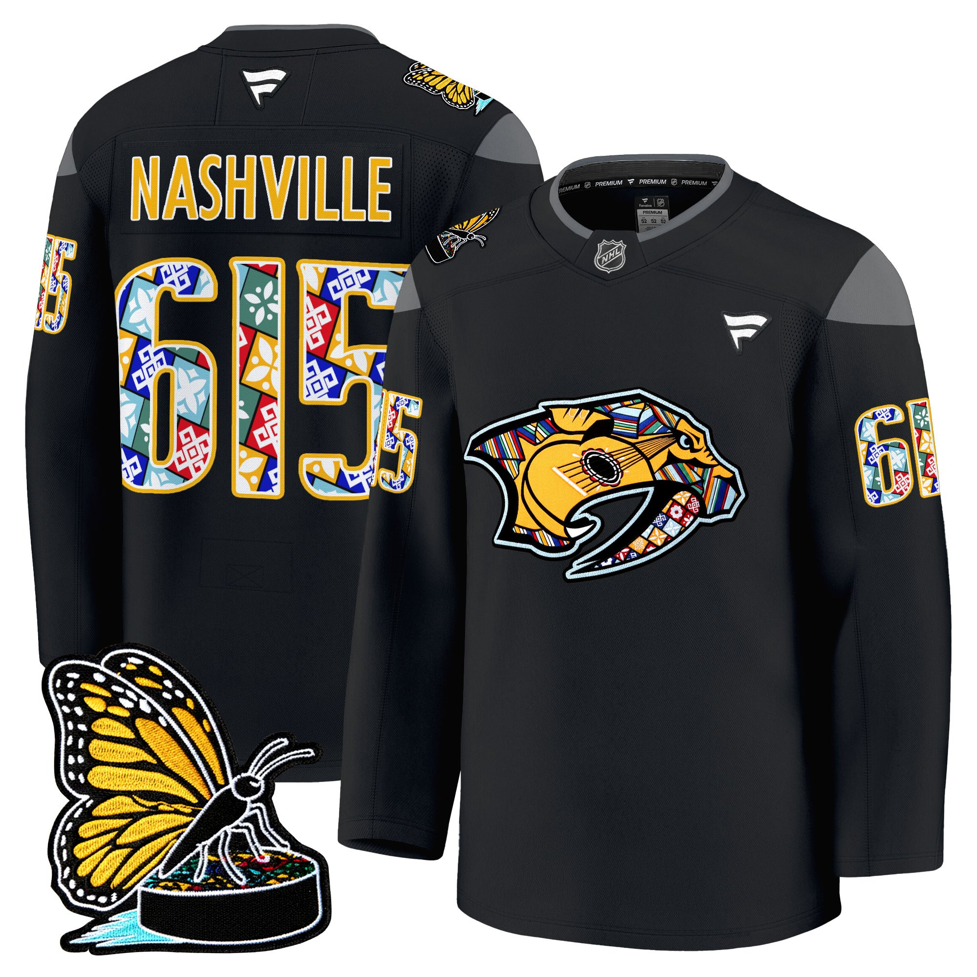 Men's Nashville Predators 2025 Hispanic Music Heritage Night Premium Jersey - All Stitched - Image 2