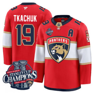 Men's Florida Panthers 2025 Stanley Cup Back To Back Champions Premium Jersey - All Stitched