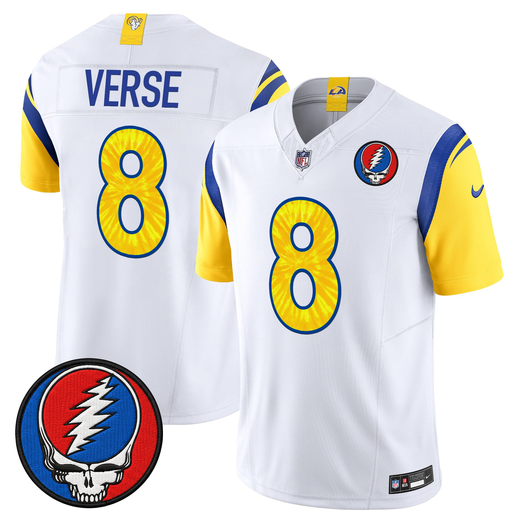 Men's Los Angeles Rams x Grateful Dead Vapor Limited Jersey - All Stitched - Image 14