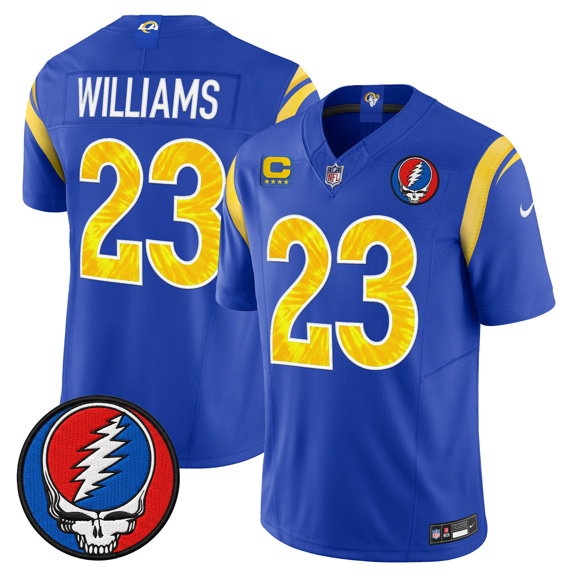 Men's Los Angeles Rams x Grateful Dead Vapor Limited Jersey - All Stitched - Image 8