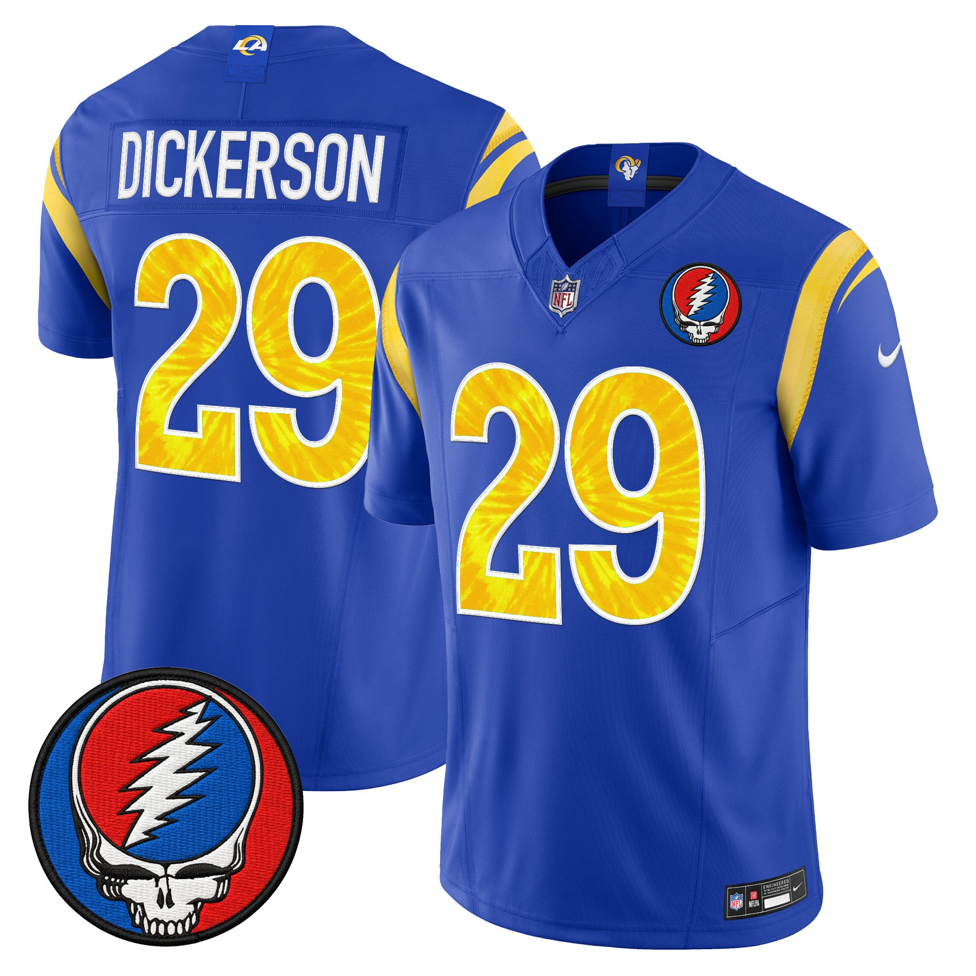 Men's Los Angeles Rams x Grateful Dead Vapor Limited Jersey - All Stitched - Image 9