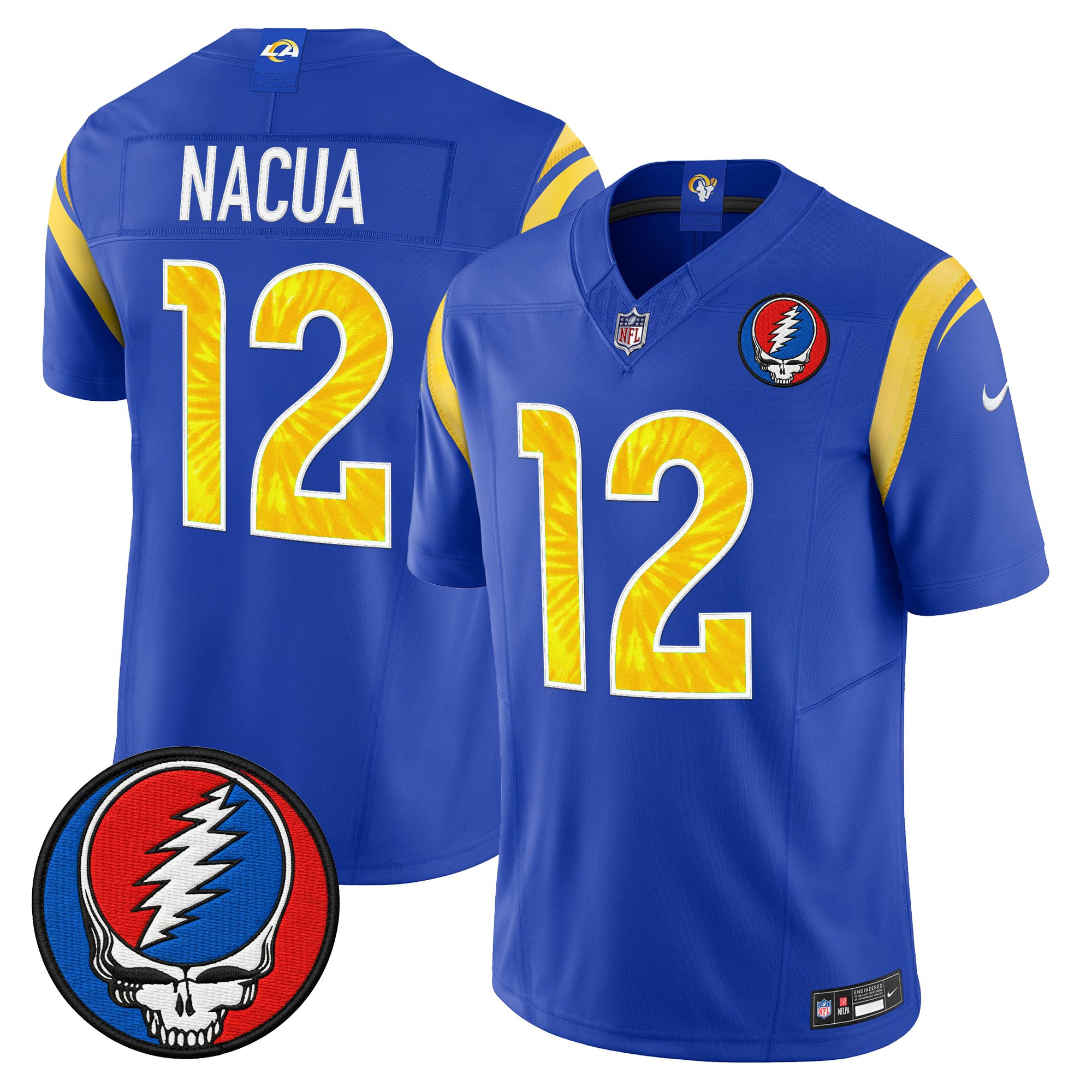 Men's Los Angeles Rams x Grateful Dead Vapor Limited Jersey - All Stitched - Image 3