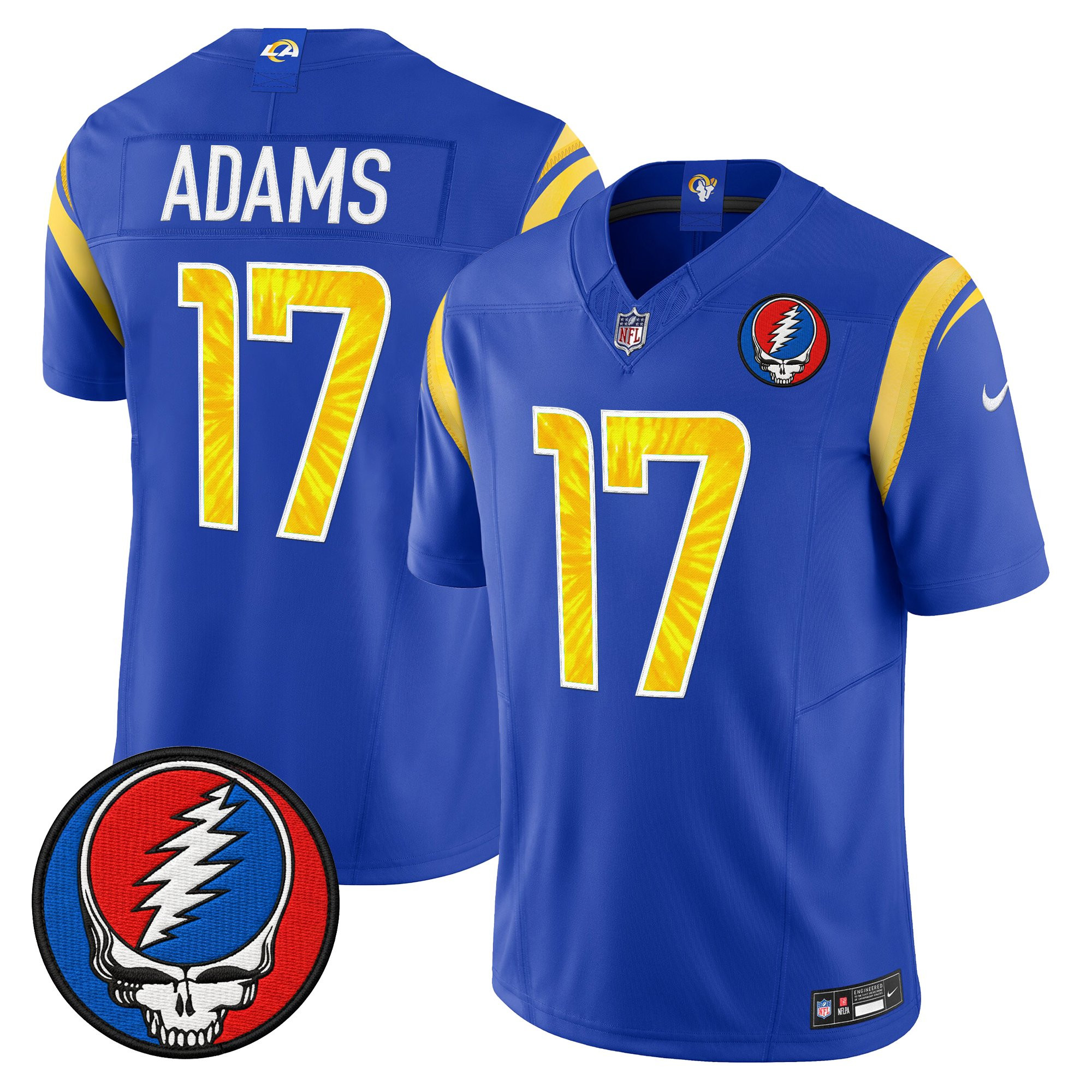 Men's Los Angeles Rams x Grateful Dead Vapor Limited Jersey - All Stitched - Image 10