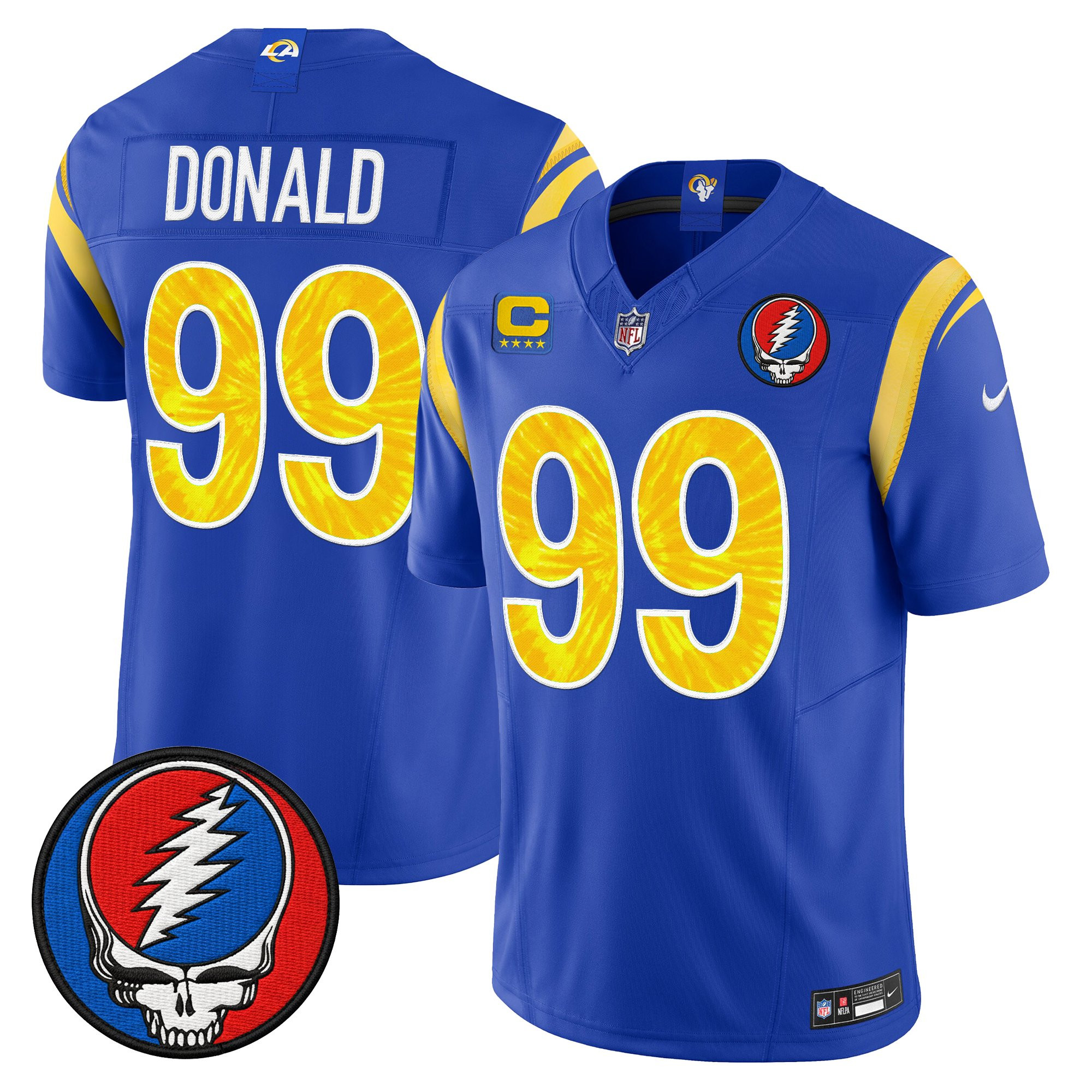 Men's Los Angeles Rams x Grateful Dead Vapor Limited Jersey - All Stitched - Image 7