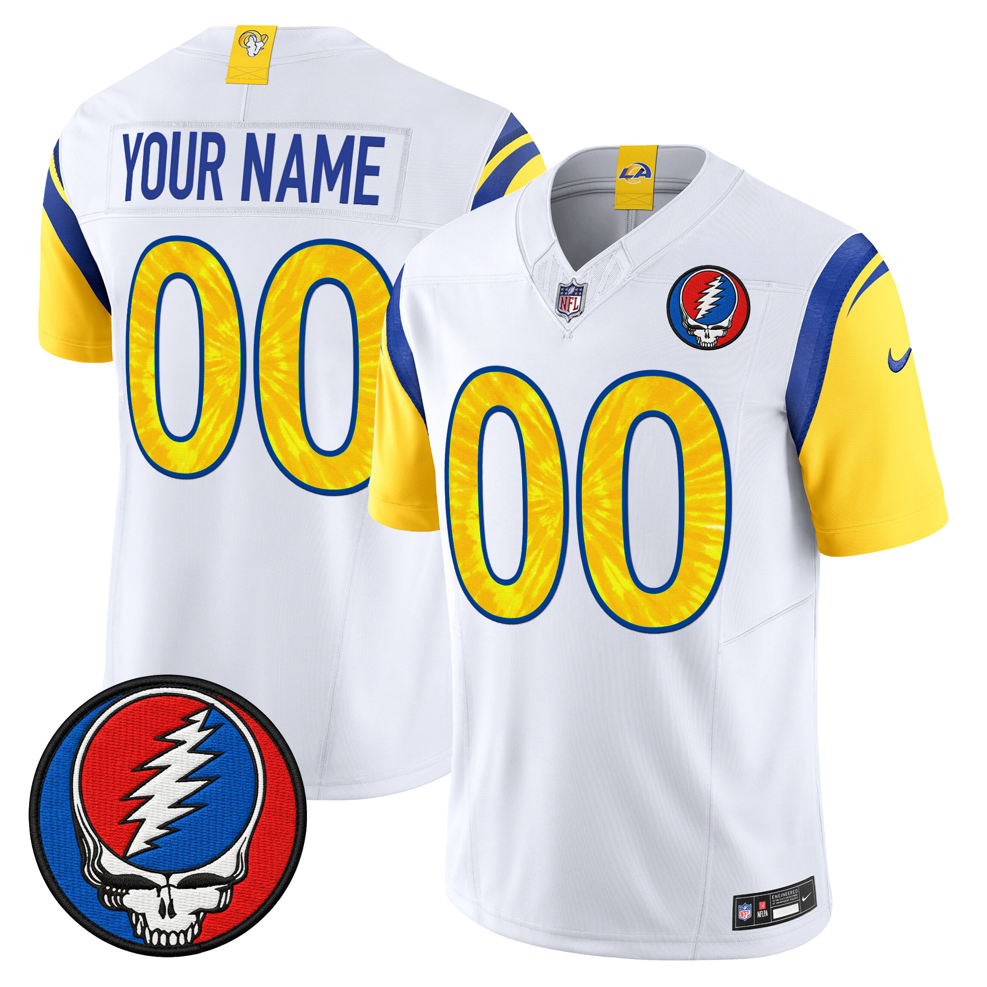 Los Angeles Rams x Grateful Dead Vapor Limited Custom Jersey - All Stitched - Image 2