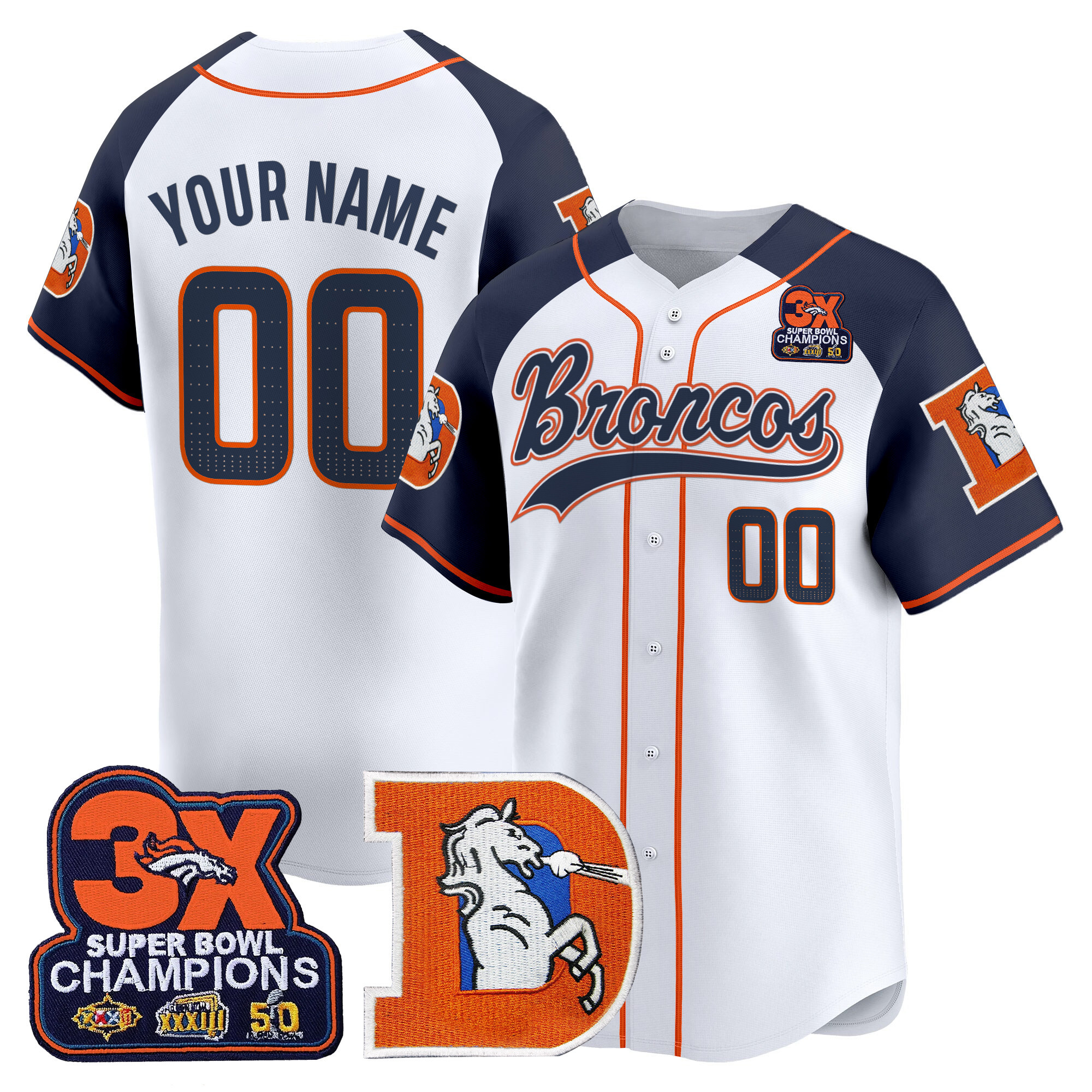 Denver Broncos Throwback Vapor Baseball Custom Jersey - All Stitched - Image 5