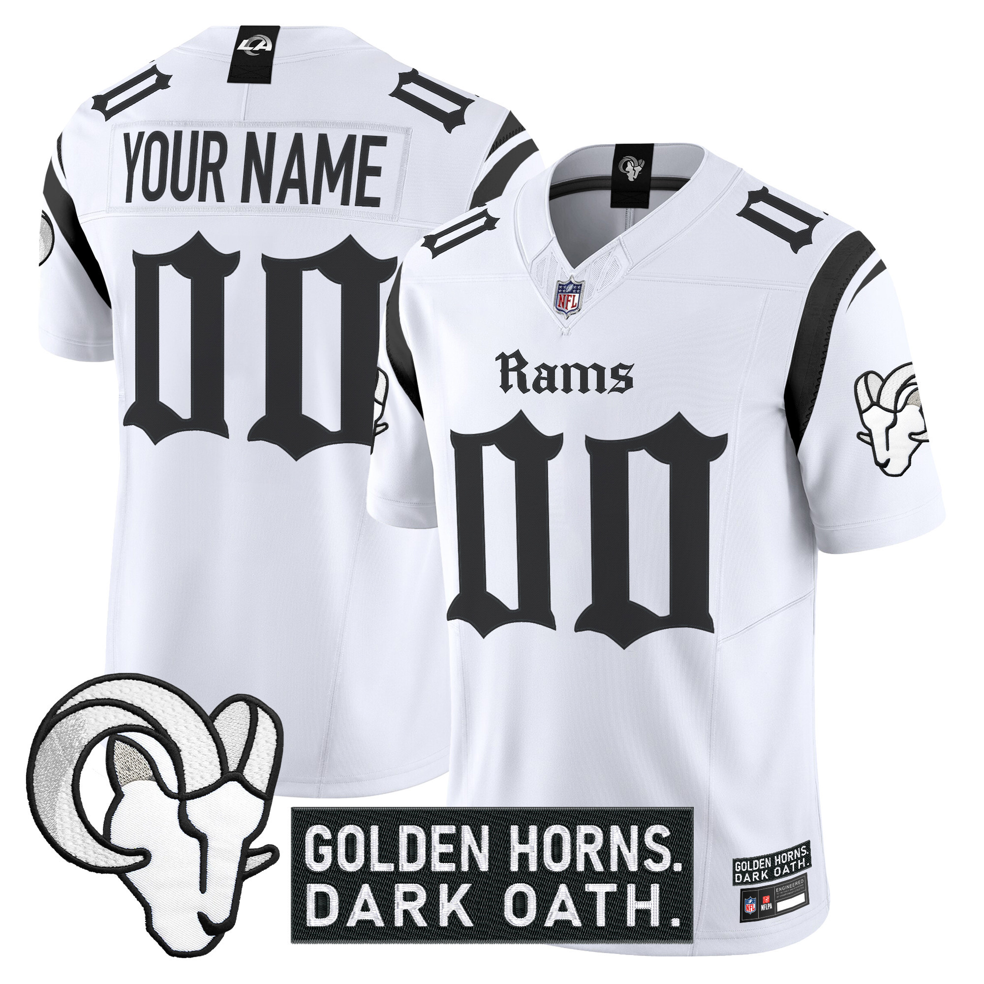 Los Angeles Rams 'Gothic Horns Reforged Edition' Vapor Limited Custom Jersey - All Stitched - Image 2