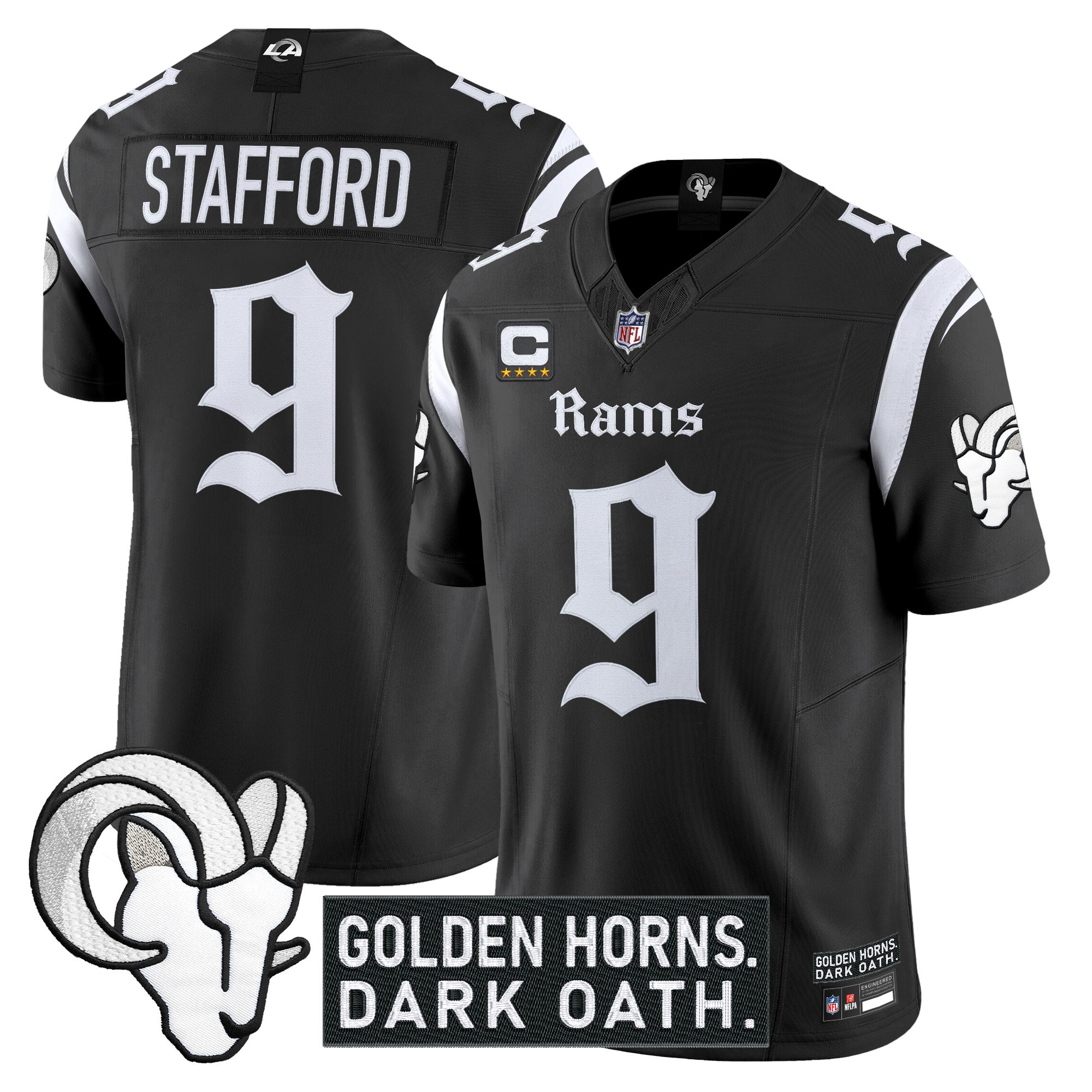 Men's Los Angeles Rams 'Gothic Horns Reforged Edition' Vapor Limited Jersey - All Stitched - Image 4