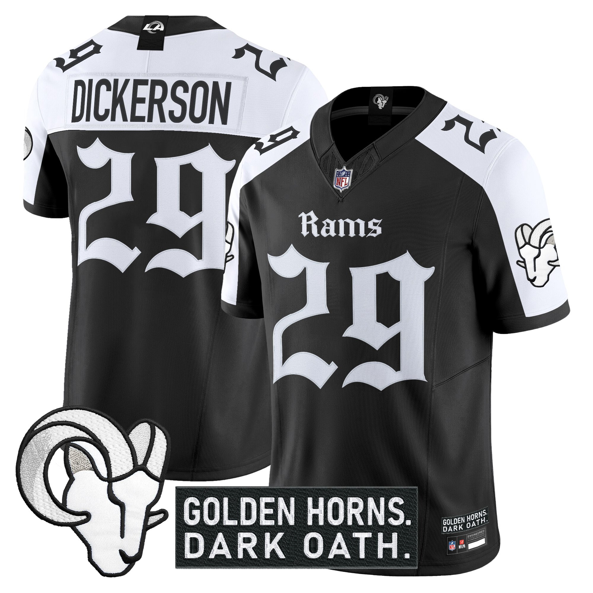 Men's Los Angeles Rams 'Gothic Horns Reforged Edition' Vapor Limited Jersey - All Stitched - Image 26