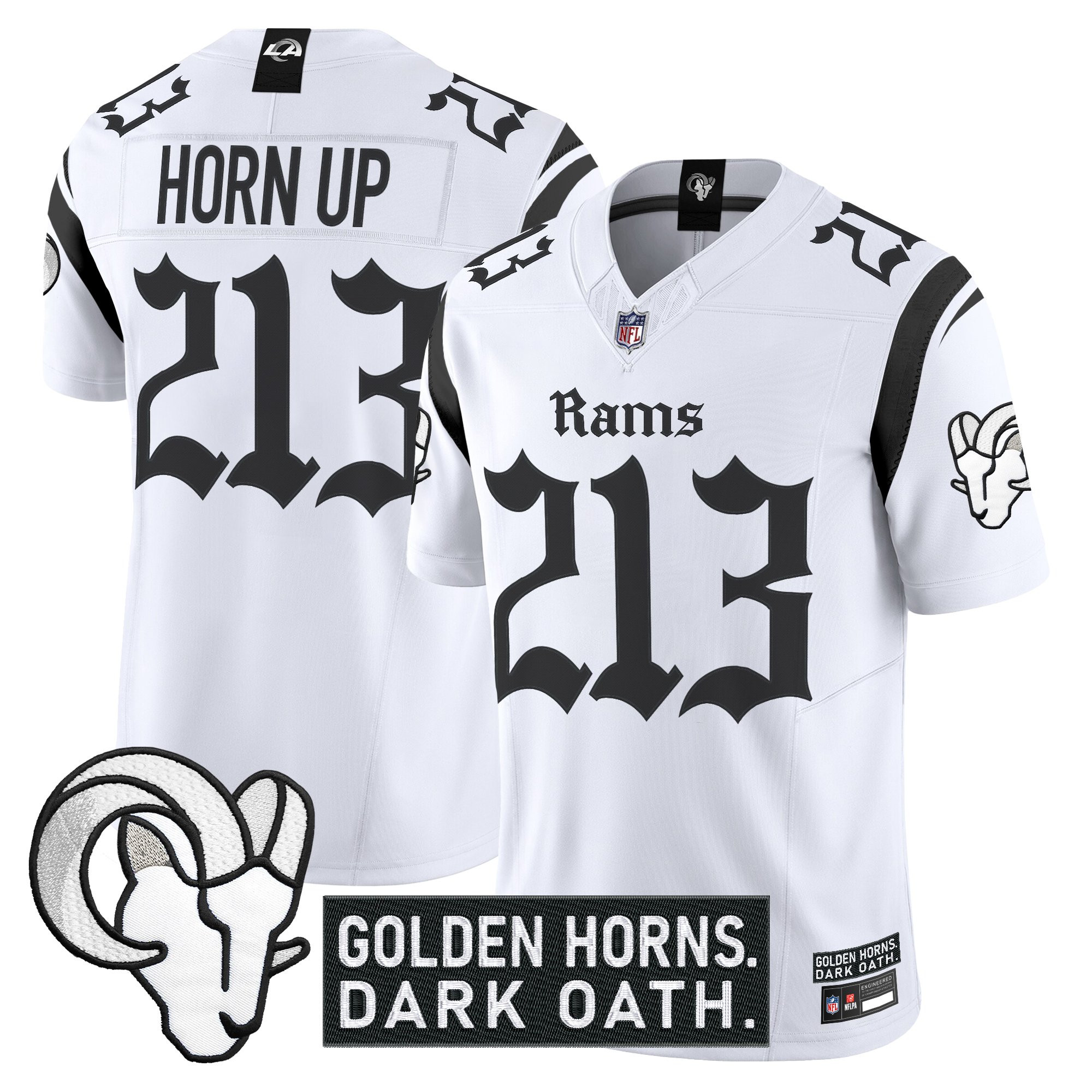 Men's Los Angeles Rams 'Gothic Horns Reforged Edition' Vapor Limited Jersey - All Stitched - Image 11