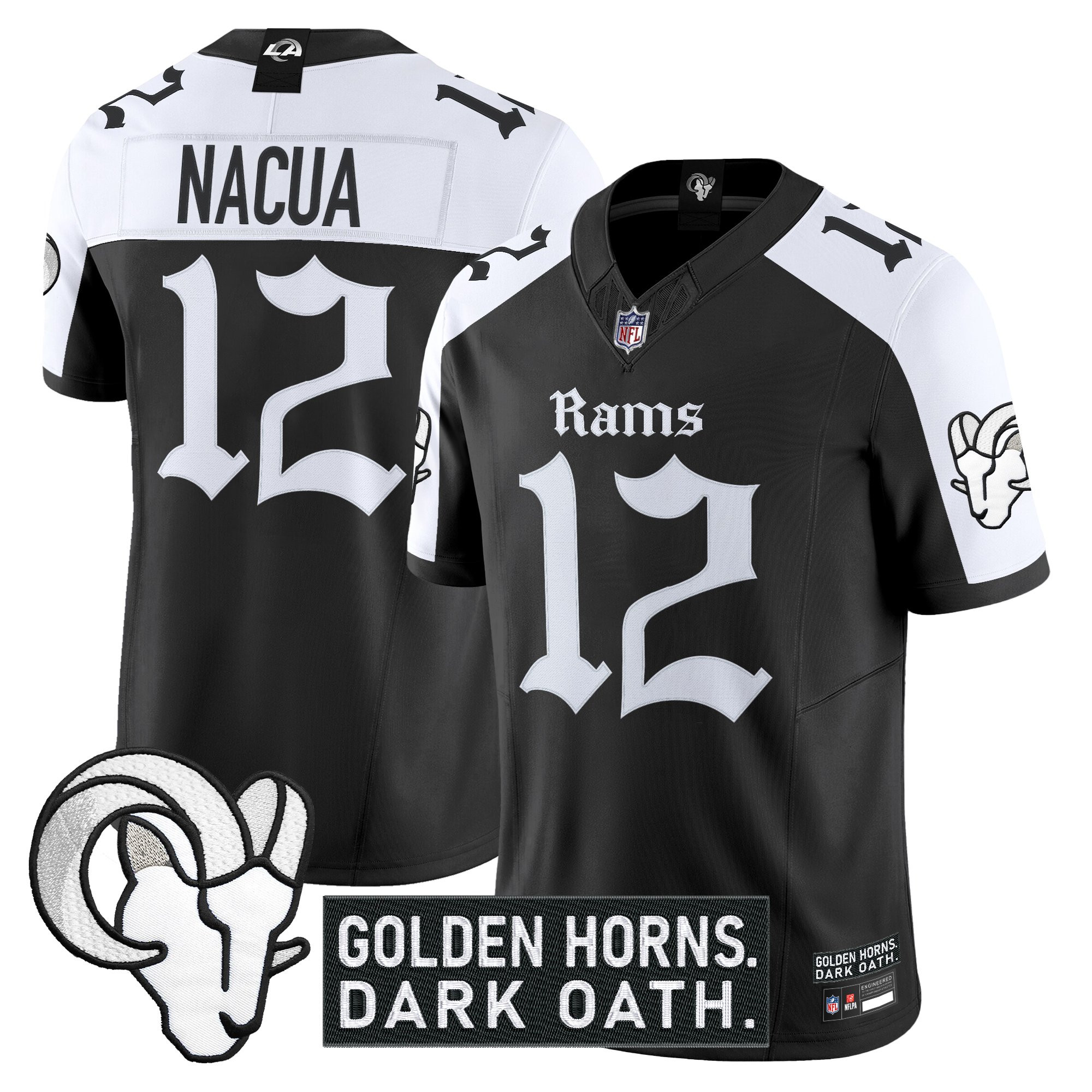 Men's Los Angeles Rams 'Gothic Horns Reforged Edition' Vapor Limited Jersey - All Stitched - Image 19