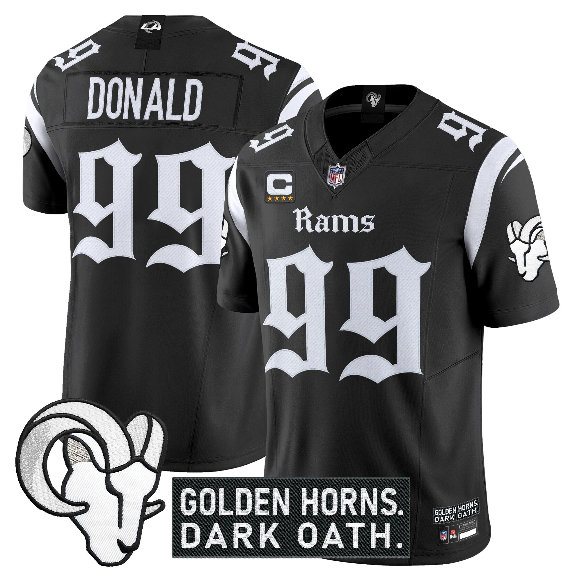 Men's Los Angeles Rams 'Gothic Horns Reforged Edition' Vapor Limited Jersey - All Stitched - Image 6