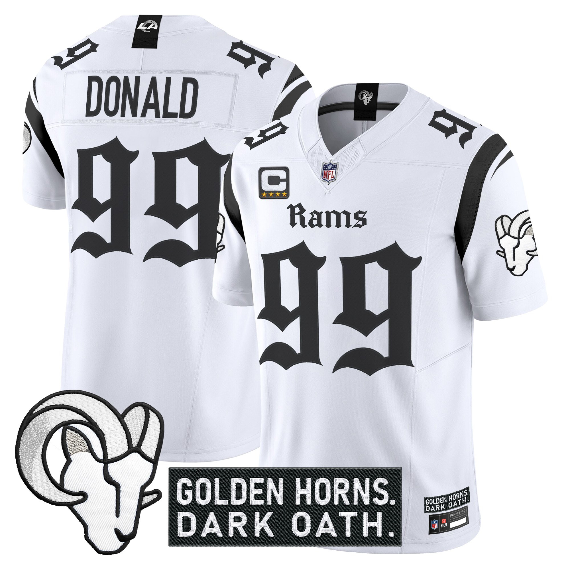 Men's Los Angeles Rams 'Gothic Horns Reforged Edition' Vapor Limited Jersey - All Stitched - Image 15