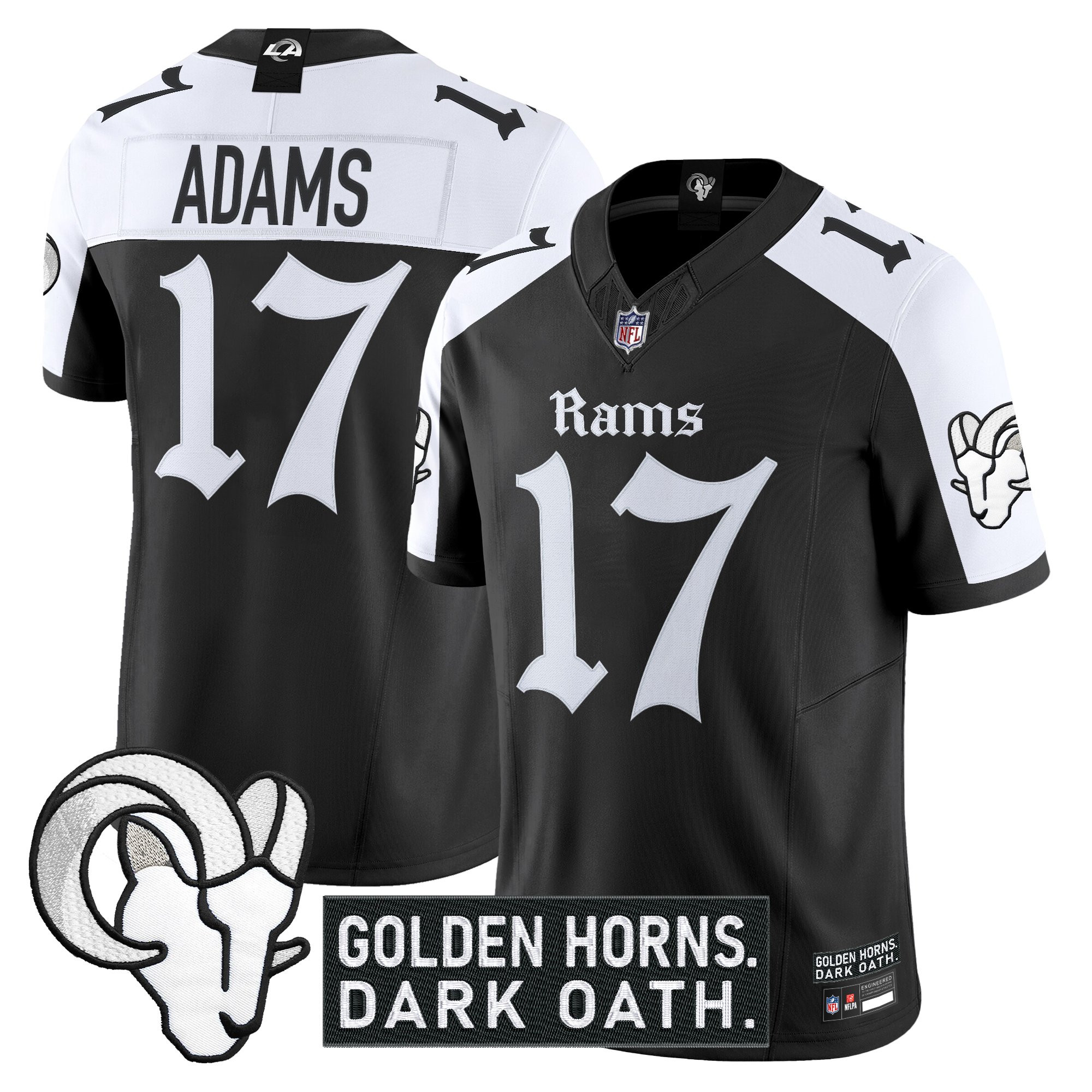 Men's Los Angeles Rams 'Gothic Horns Reforged Edition' Vapor Limited Jersey - All Stitched - Image 27