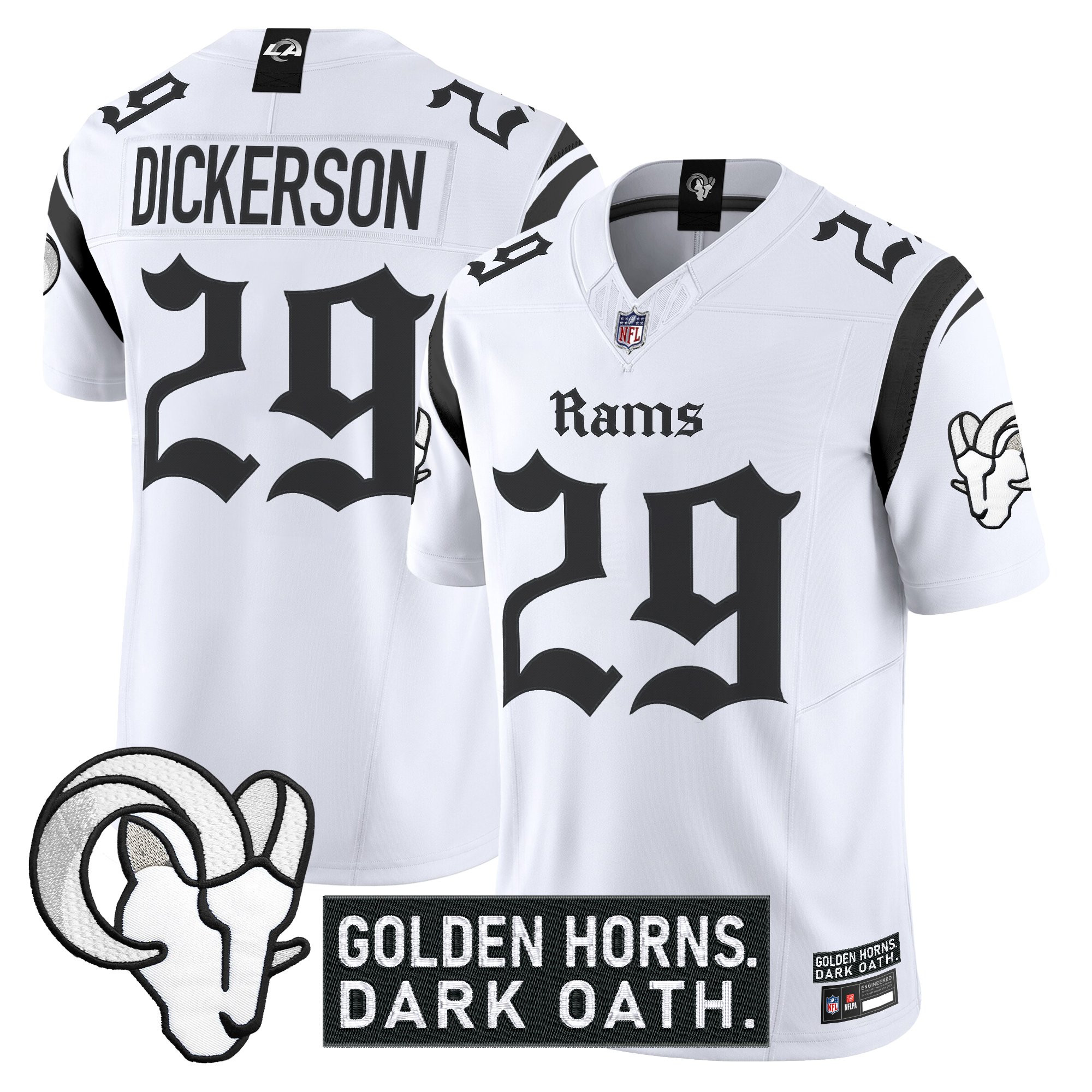 Men's Los Angeles Rams 'Gothic Horns Reforged Edition' Vapor Limited Jersey - All Stitched - Image 17