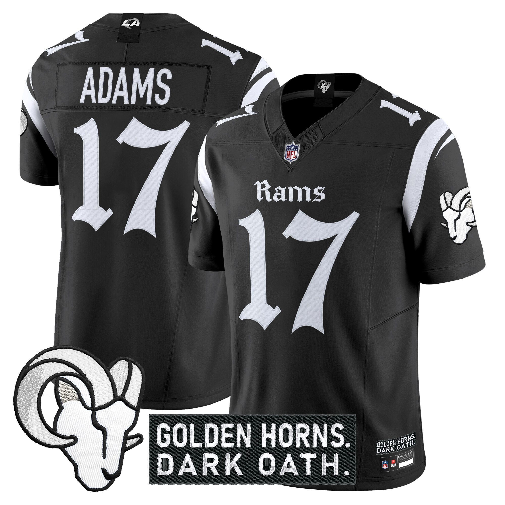 Men's Los Angeles Rams 'Gothic Horns Reforged Edition' Vapor Limited Jersey - All Stitched - Image 9