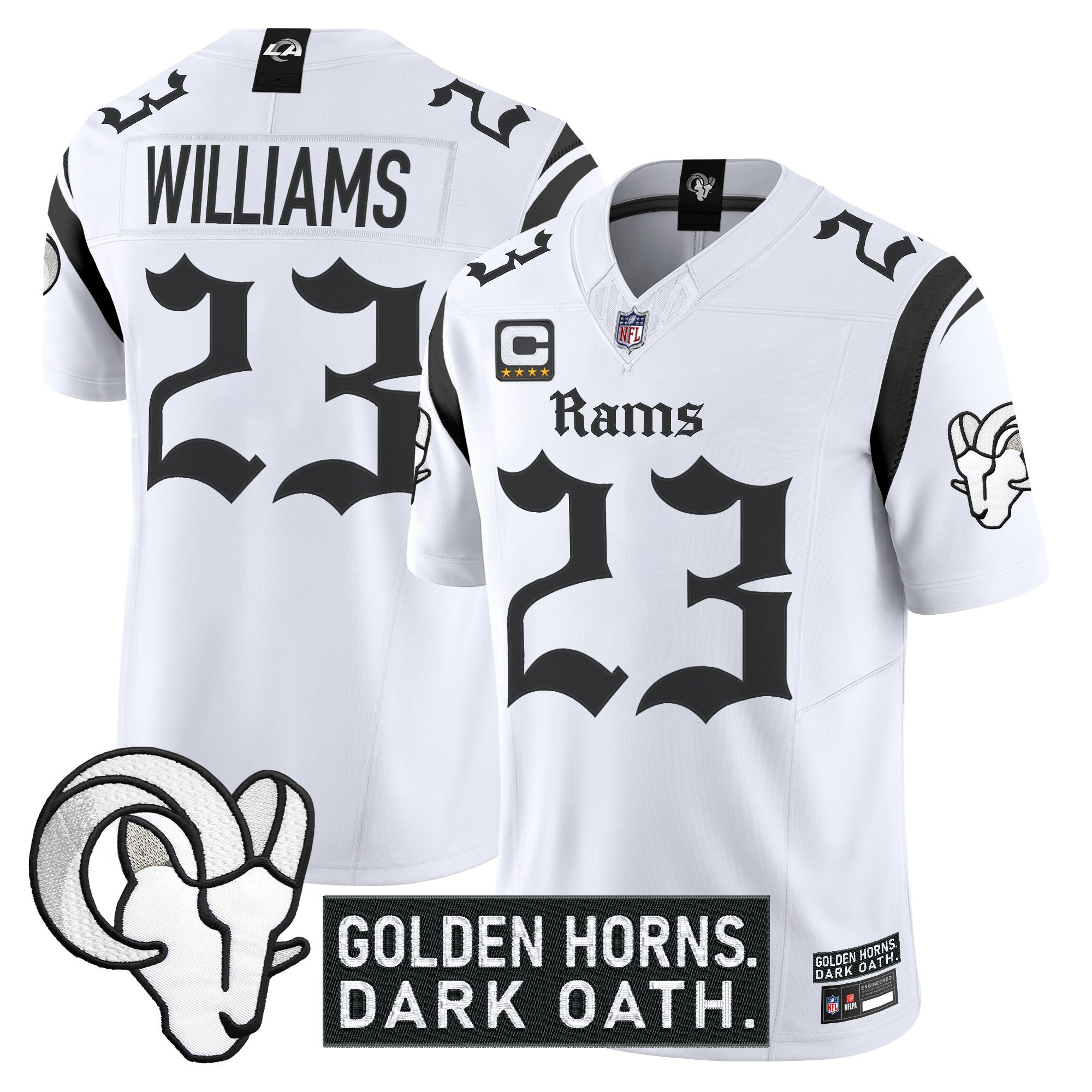 Men's Los Angeles Rams 'Gothic Horns Reforged Edition' Vapor Limited Jersey - All Stitched - Image 16